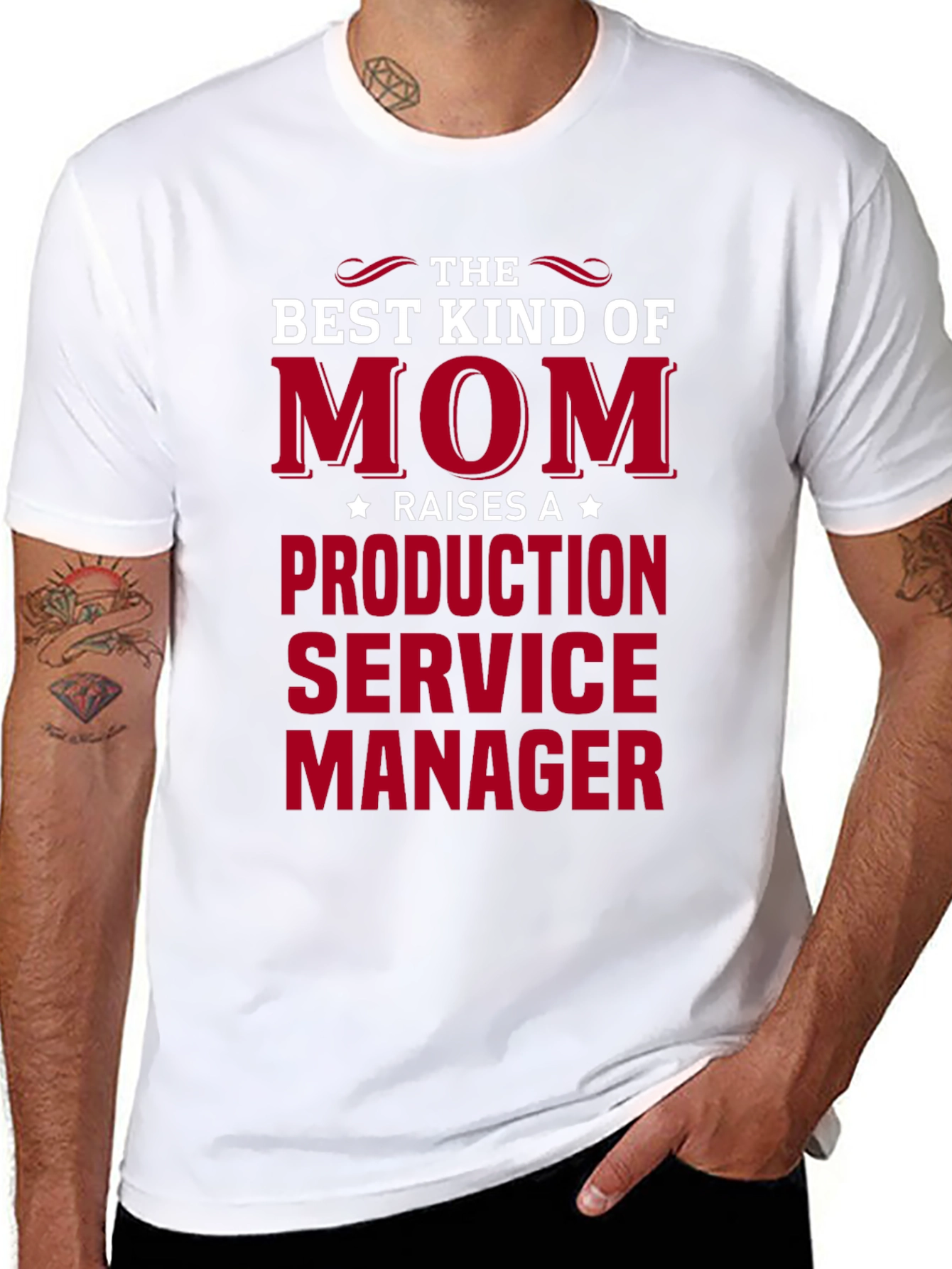 Black Best Kind of Mom Raises a Production Service Manager T-Shirt view 8