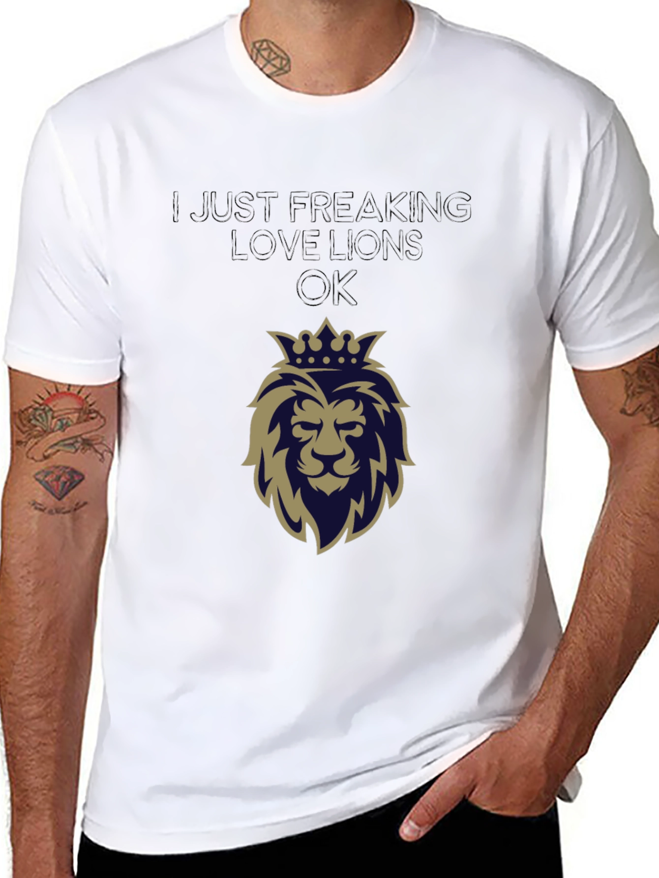 Black Lion Lover Tee - I Just Freaking Love Lions OK view 8