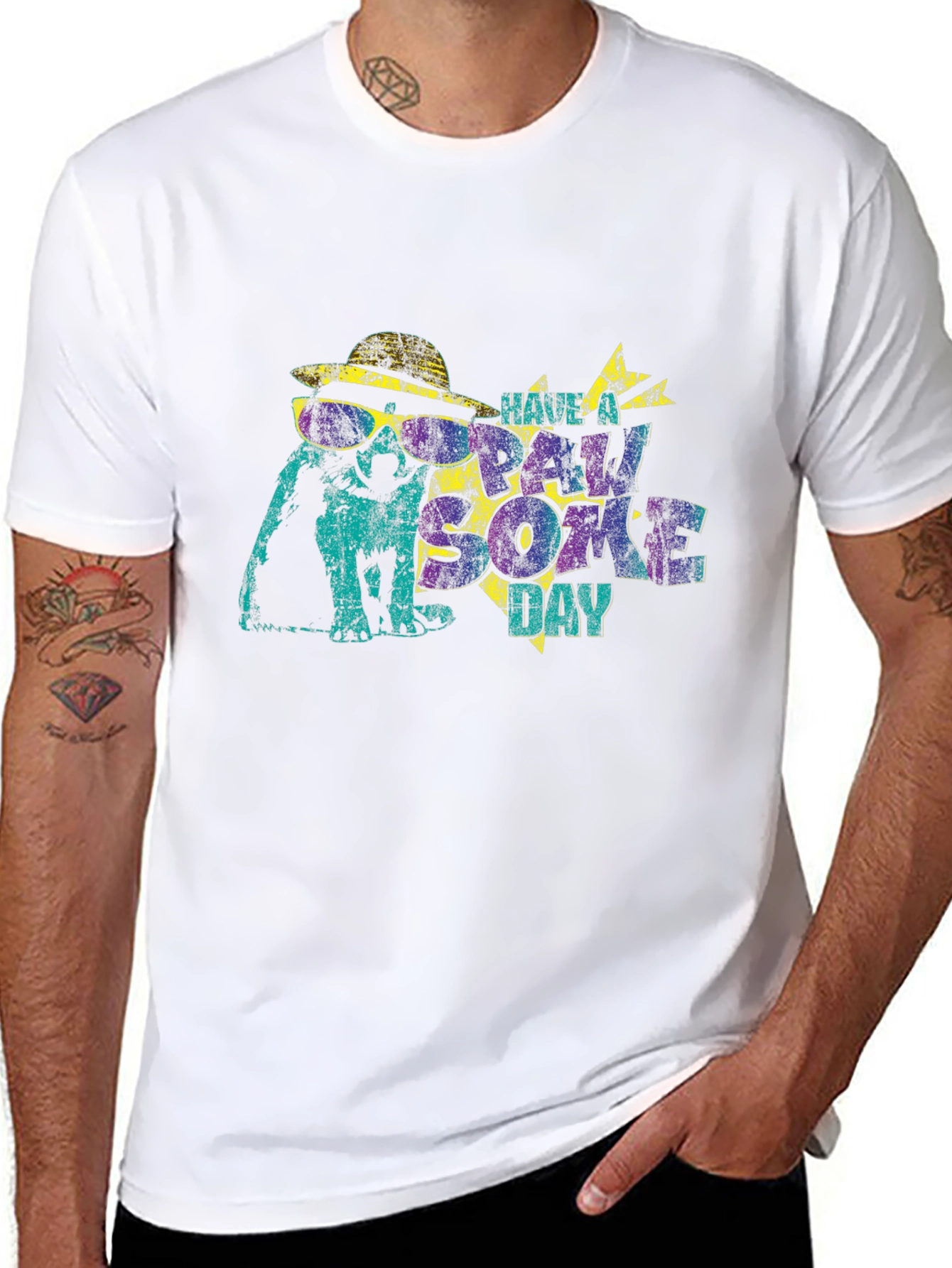 Black Cool Dog Graphic Tee - Have a Paw-some Day! view 8