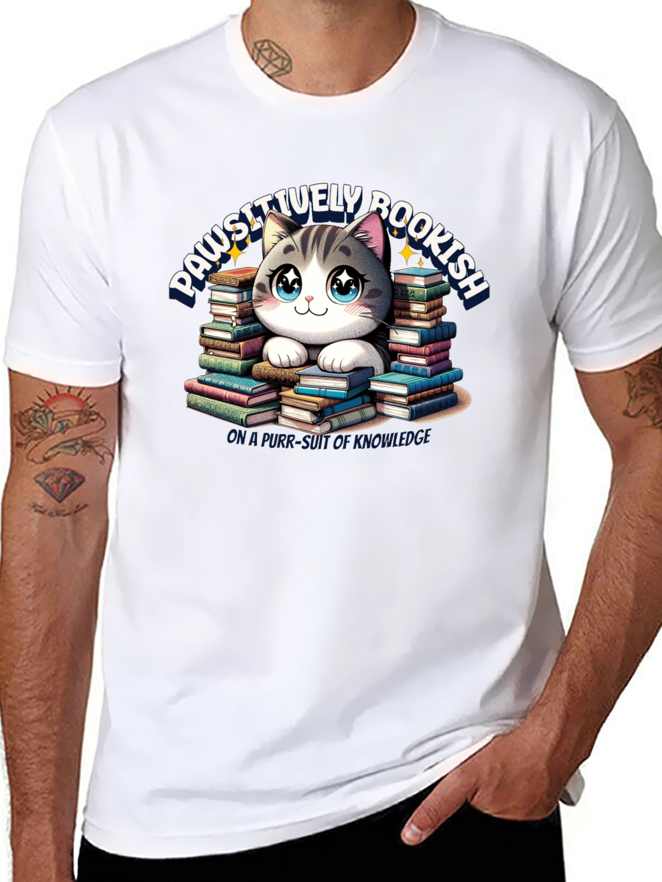 Black Pawsitively Bookish T-Shirt view 8