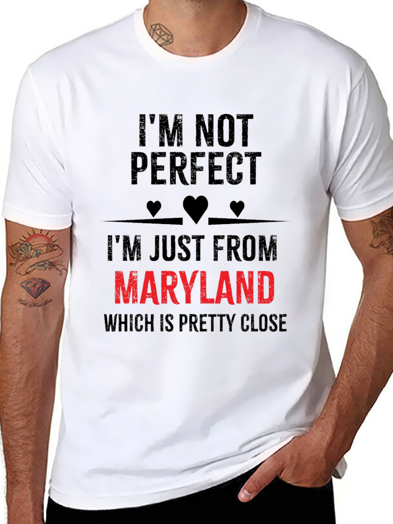 Black I'm Not Perfect, Maryland T-Shirt view 8