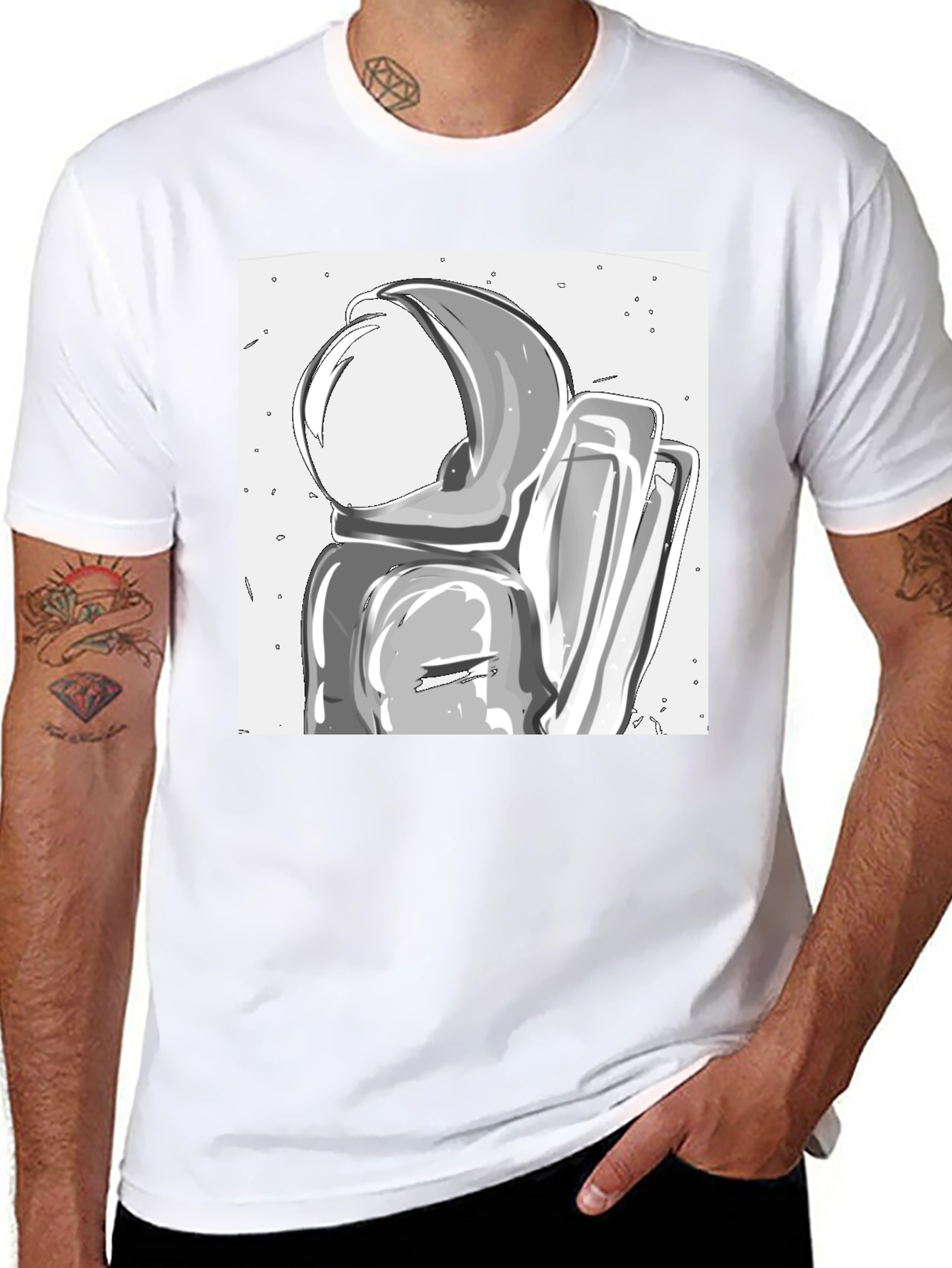 Black Astronaut Graphic Tee - Cool Space Design view 8