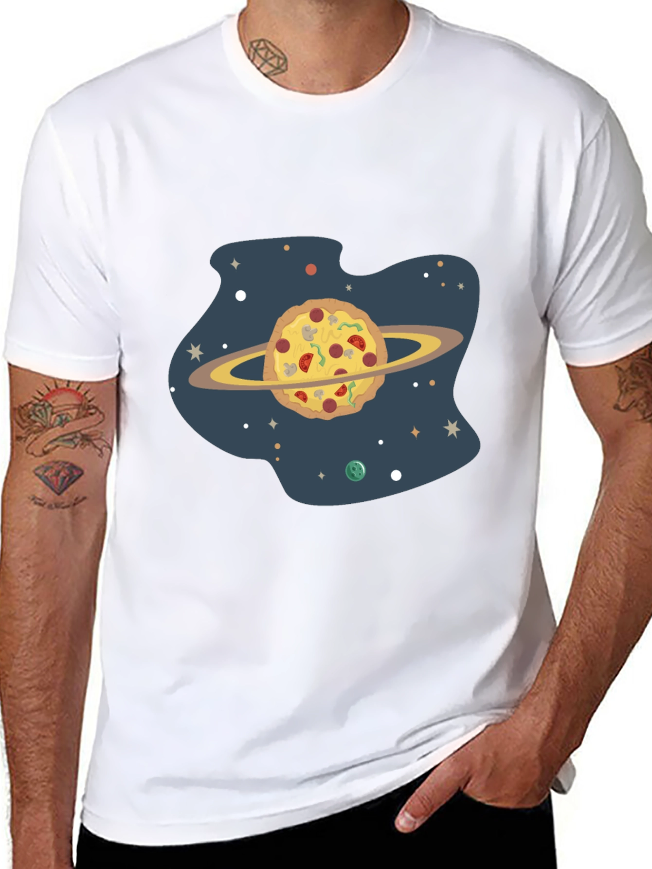 Black Pizza Planet Black Graphic Tee view 8