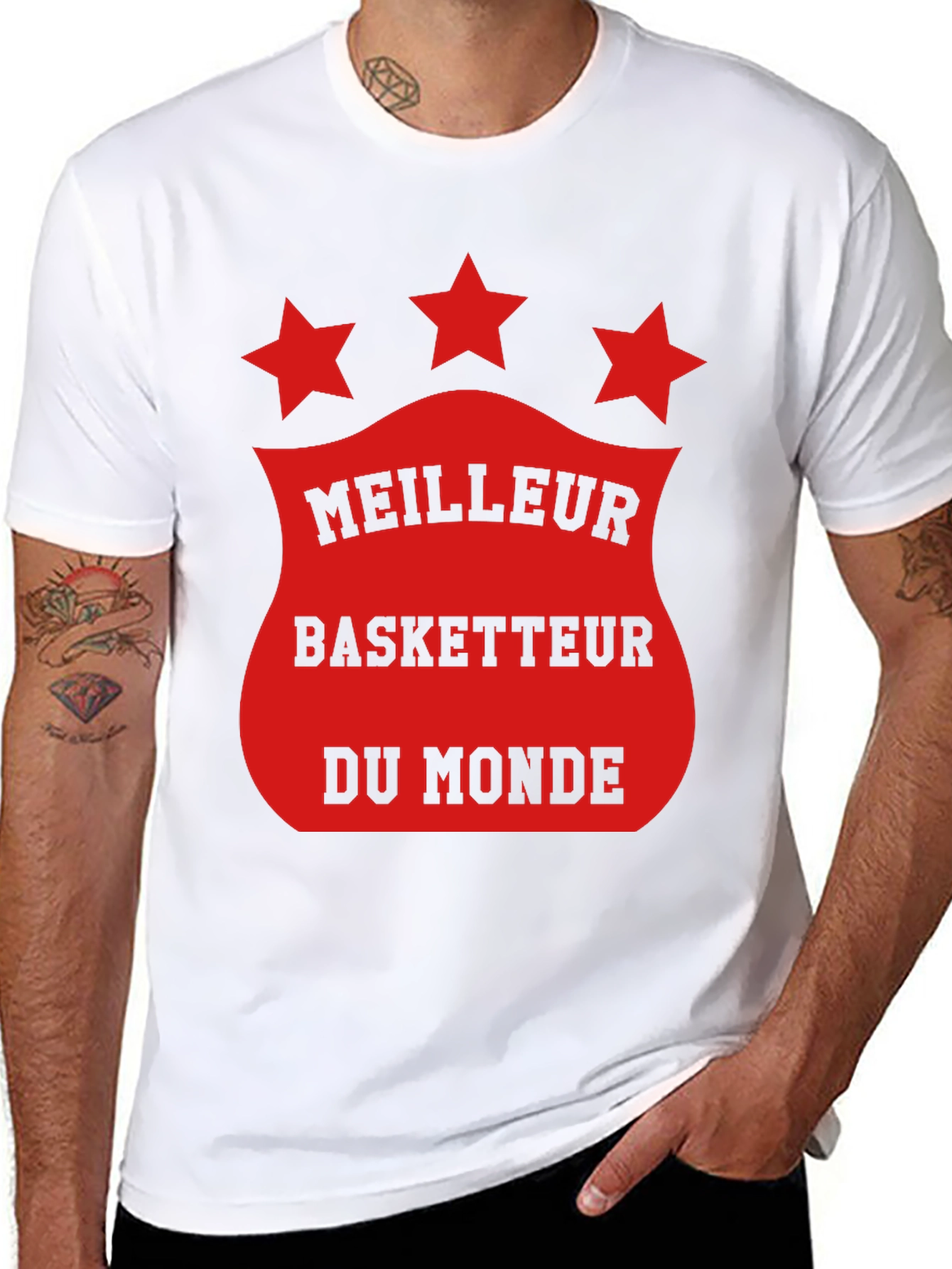 Black Meilleur Basketteur T-Shirt - World's Best Basketball Player Tee view 8