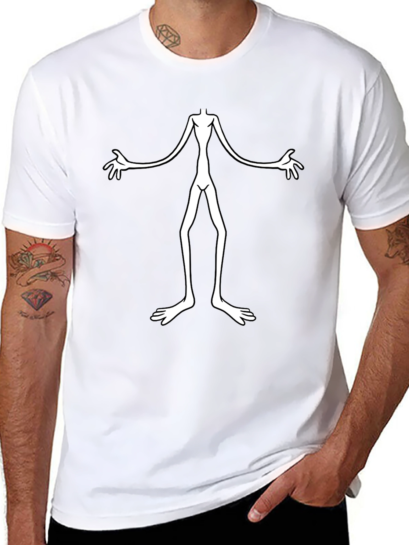 Black Creepy Alien Graphic Black T-Shirt - Unique Design view 8