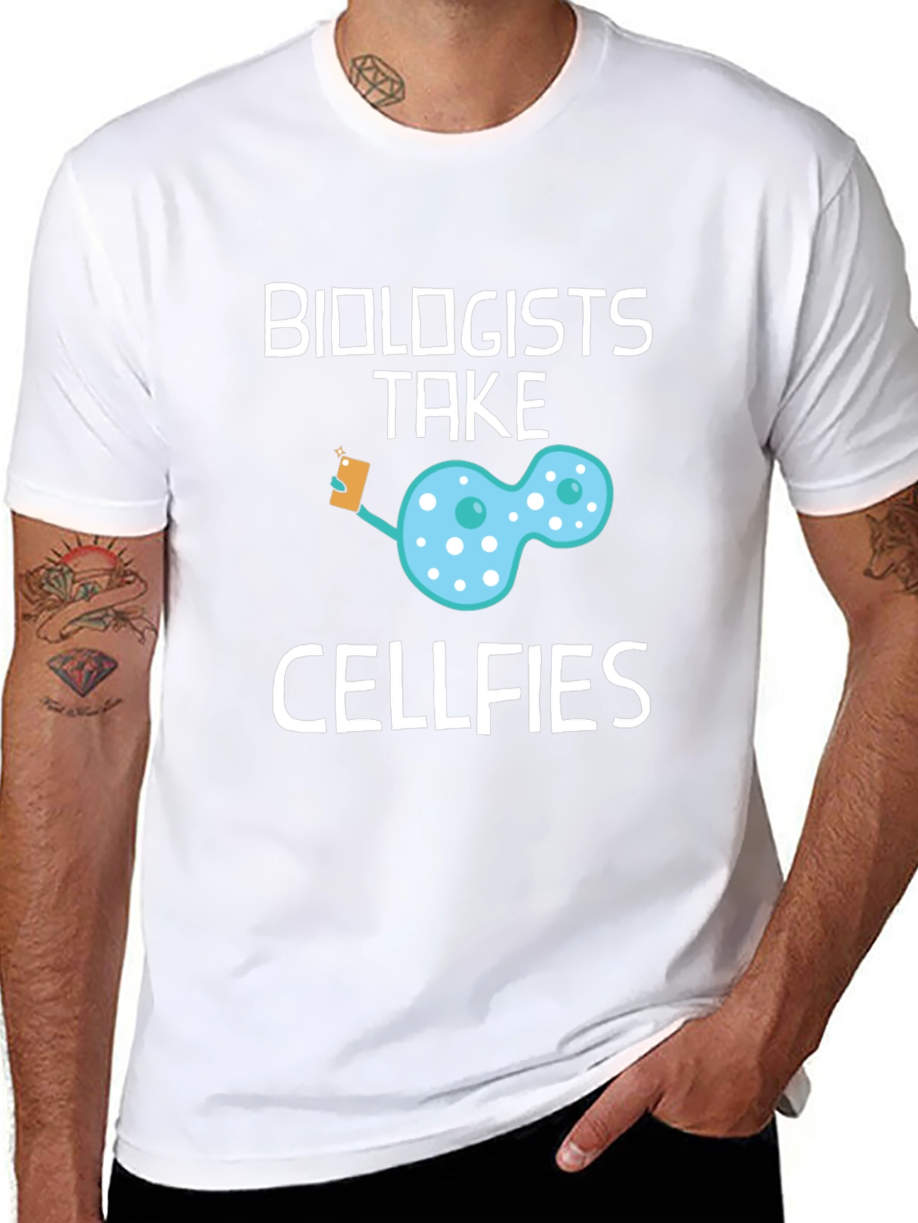 Black Biologists Take Cellfies Funny Science T-Shirt view 8