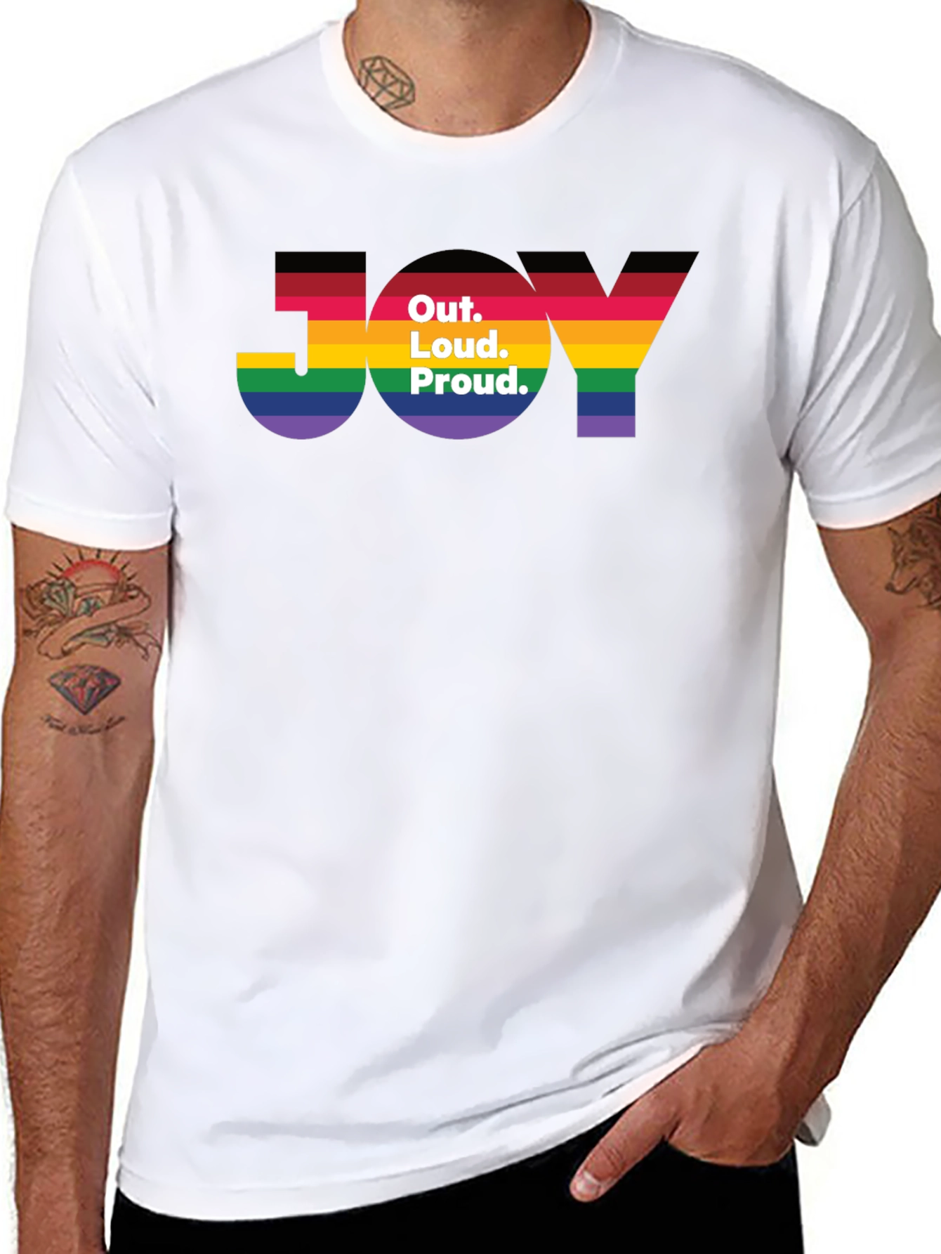 Black Out. Loud. Proud. JOY T-Shirt - Pride Rainbow Tee view 8