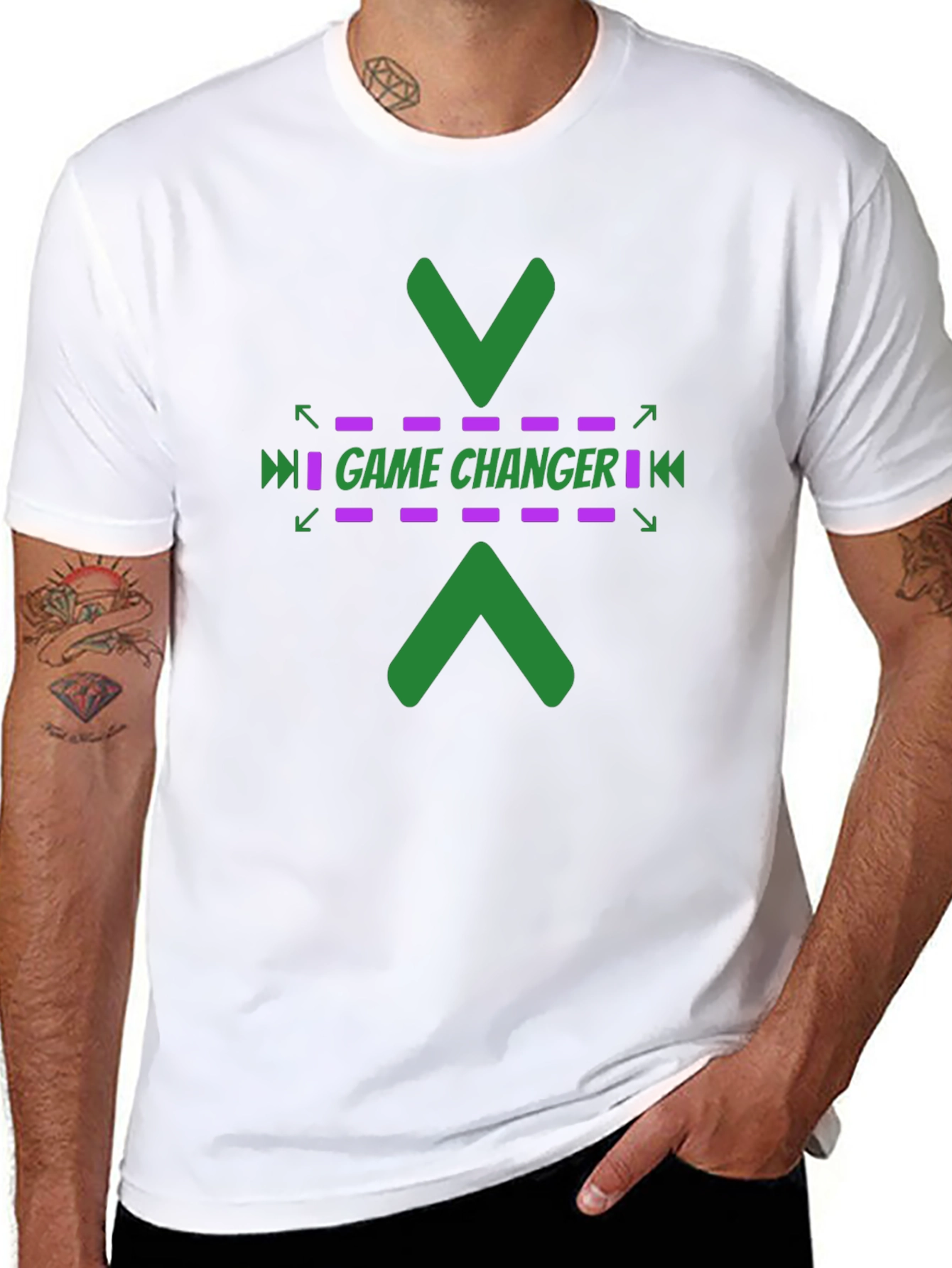 Black Game Changer Graphic Tee - Stylish Black T-Shirt view 8