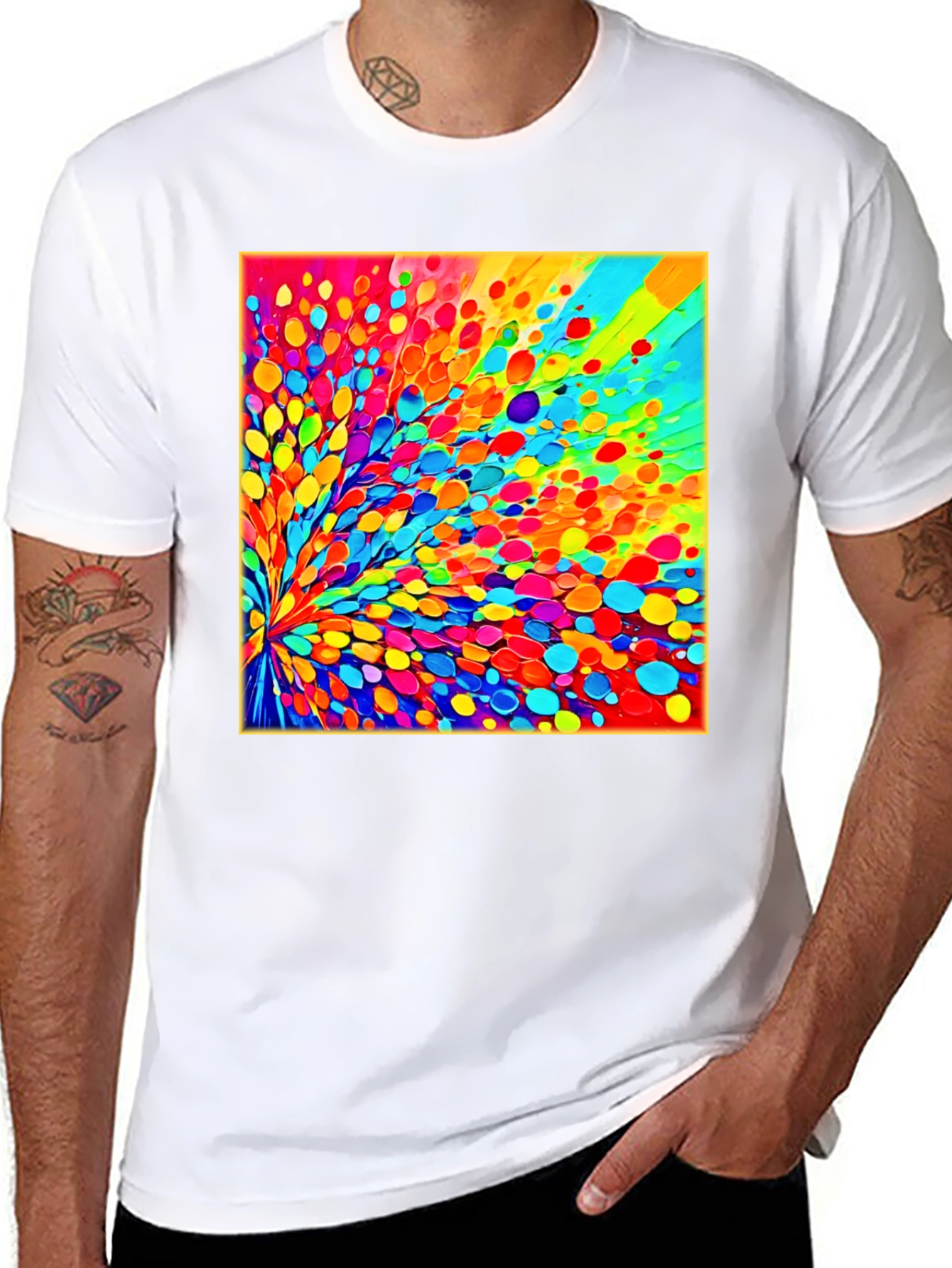Black Vibrant Abstract Art Black T-Shirt view 8