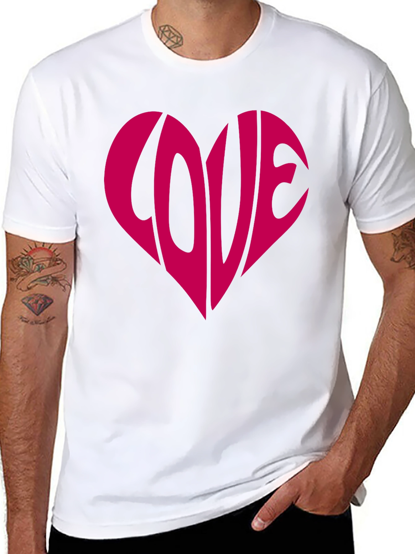 Black Love Heart Graphic Tee - Stylish Black T-Shirt view 8
