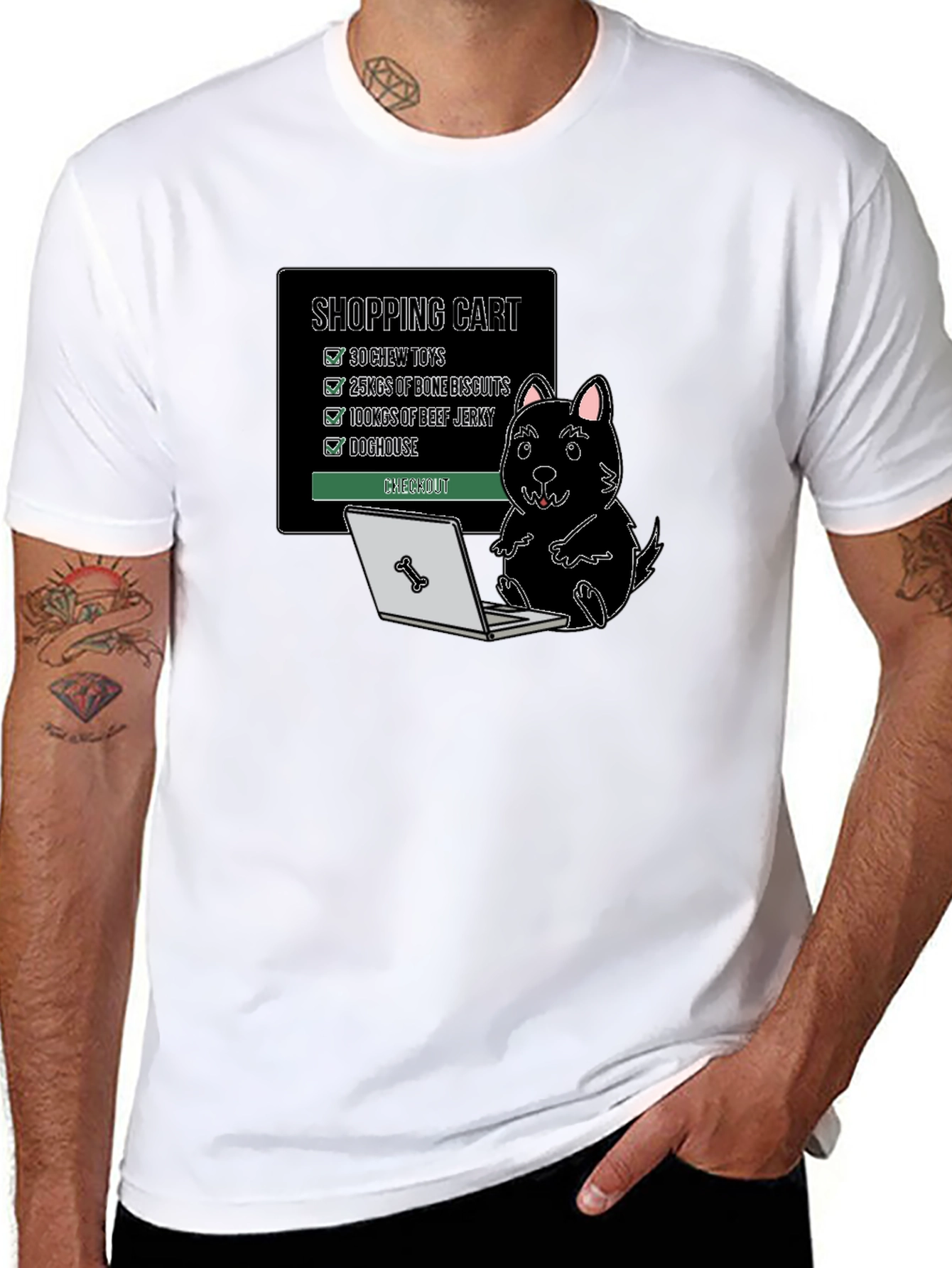 Dog Shopping Cart T-Shirt Funny Canine Gift - 8