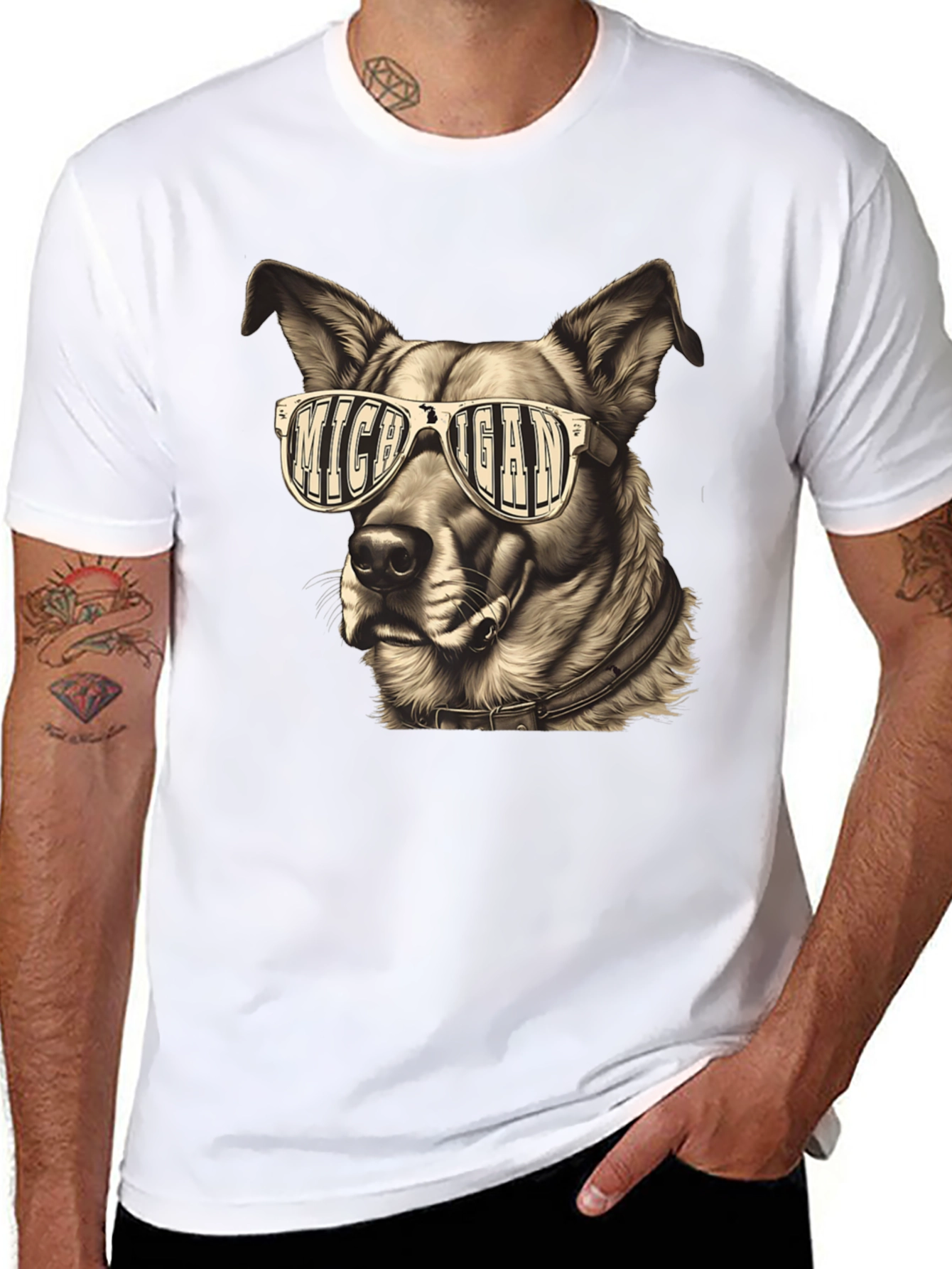 Black Cool Dog Graphic Tee - Michigan Pride view 8