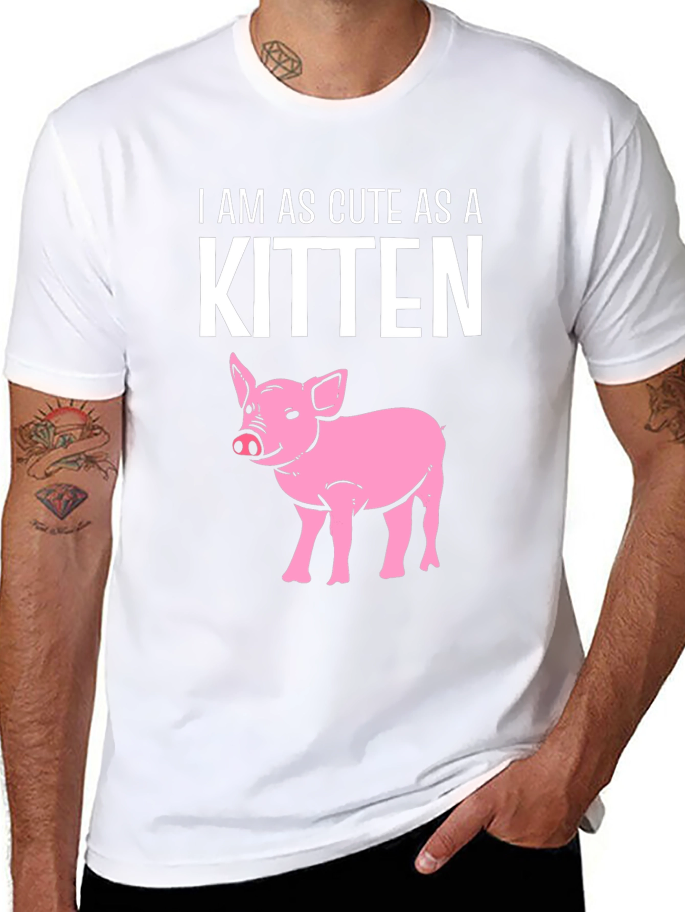 Black Cute Piglet T-Shirt view 8