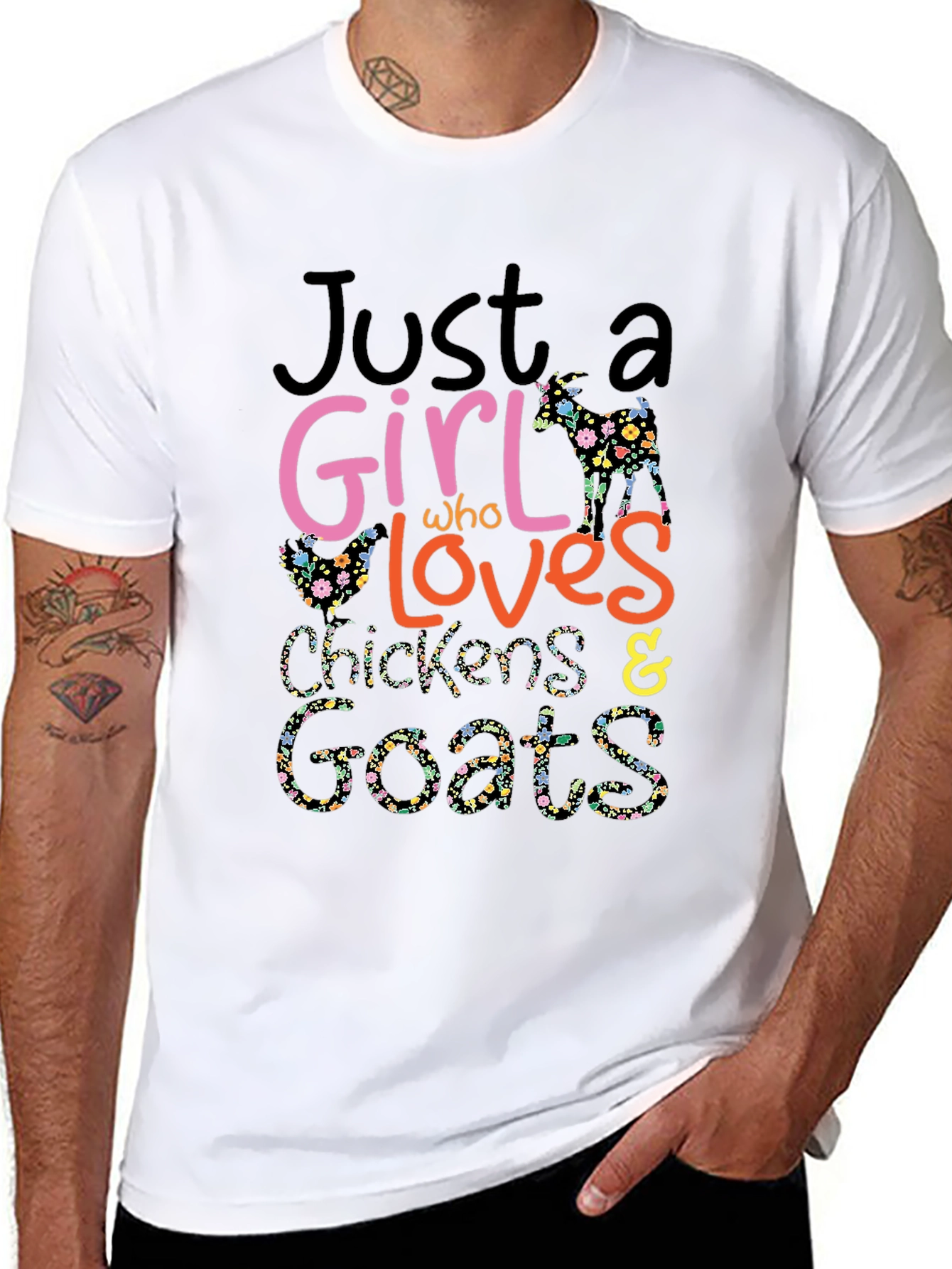 Black Girl Loves Chickens & Goats T-Shirt view 8