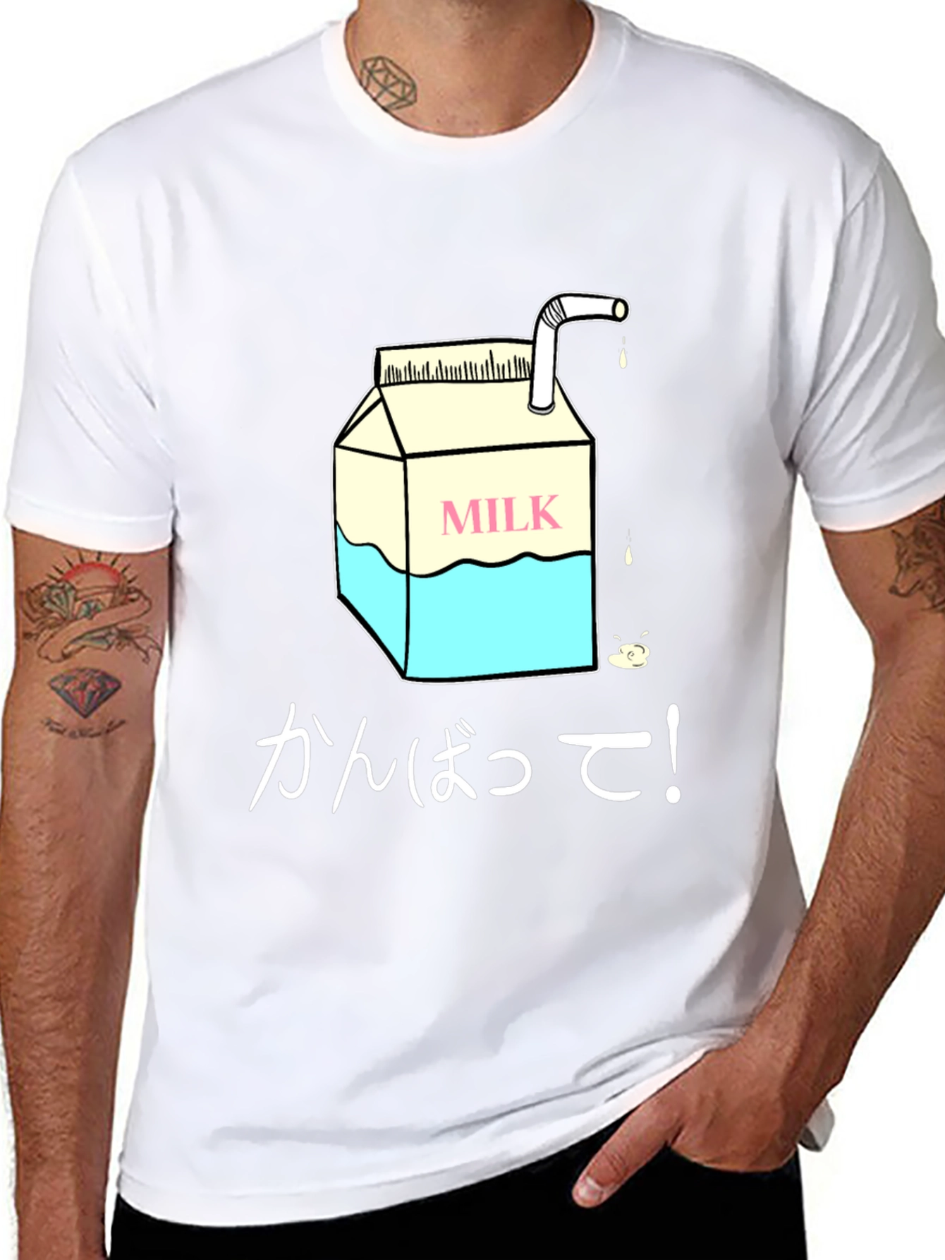 Black Milk Carton Graphic Tee - Japanese Text Design view 8
