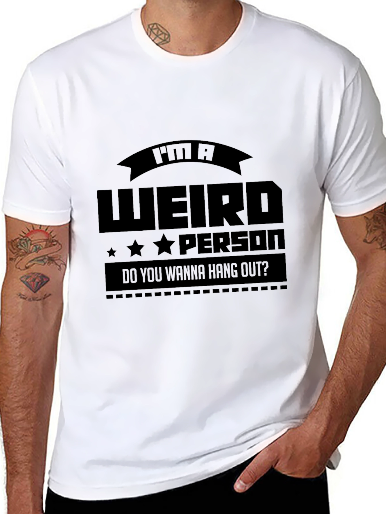 Black I'm A Weird Person Tee - Funny Novelty T-Shirt view 8
