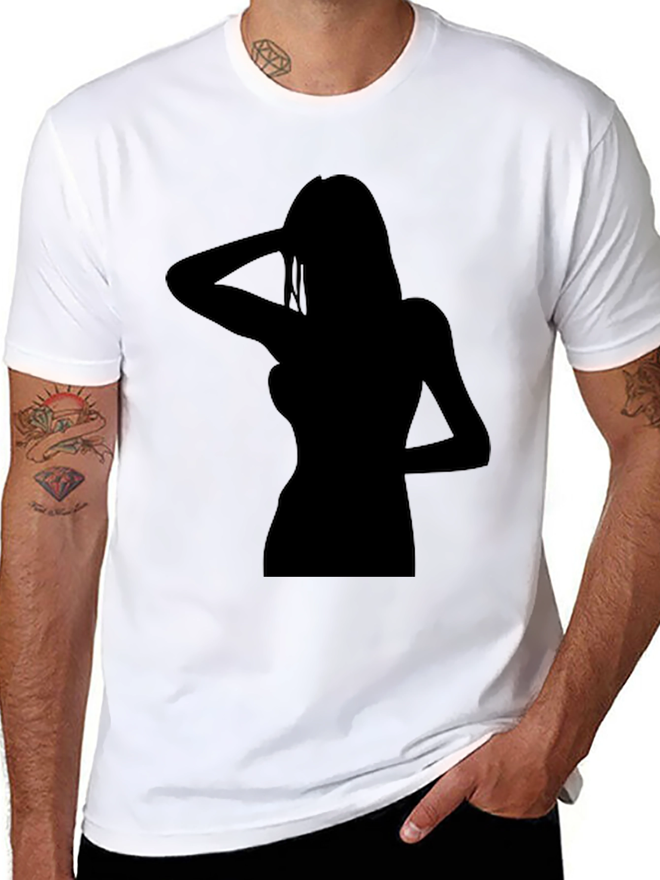 Black Silhouette Graphic Tee - Classic Black T-Shirt view 8