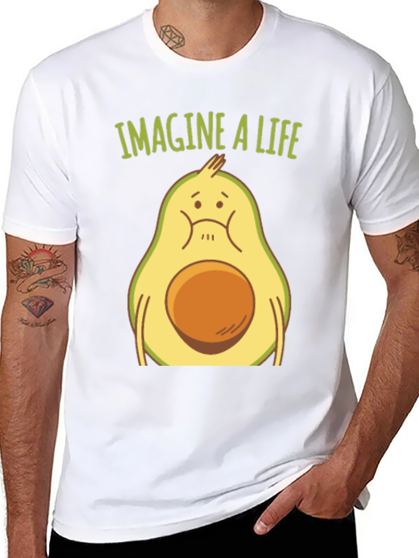 Black Imagine a Life Avocado Graphic Tee - Unisex view 8