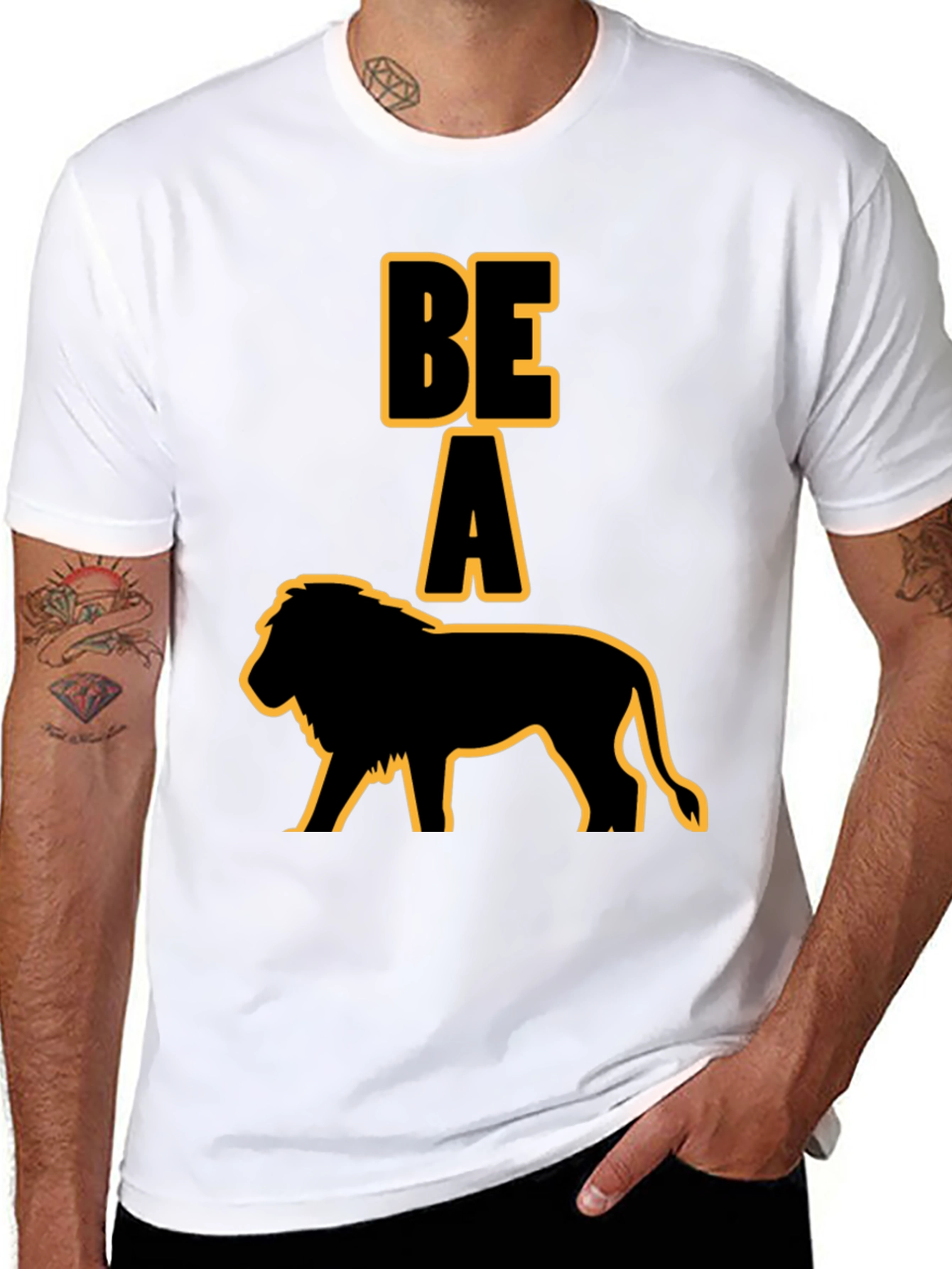 Black Be A Lion Graphic T-Shirt - Bold Statement Tee view 8