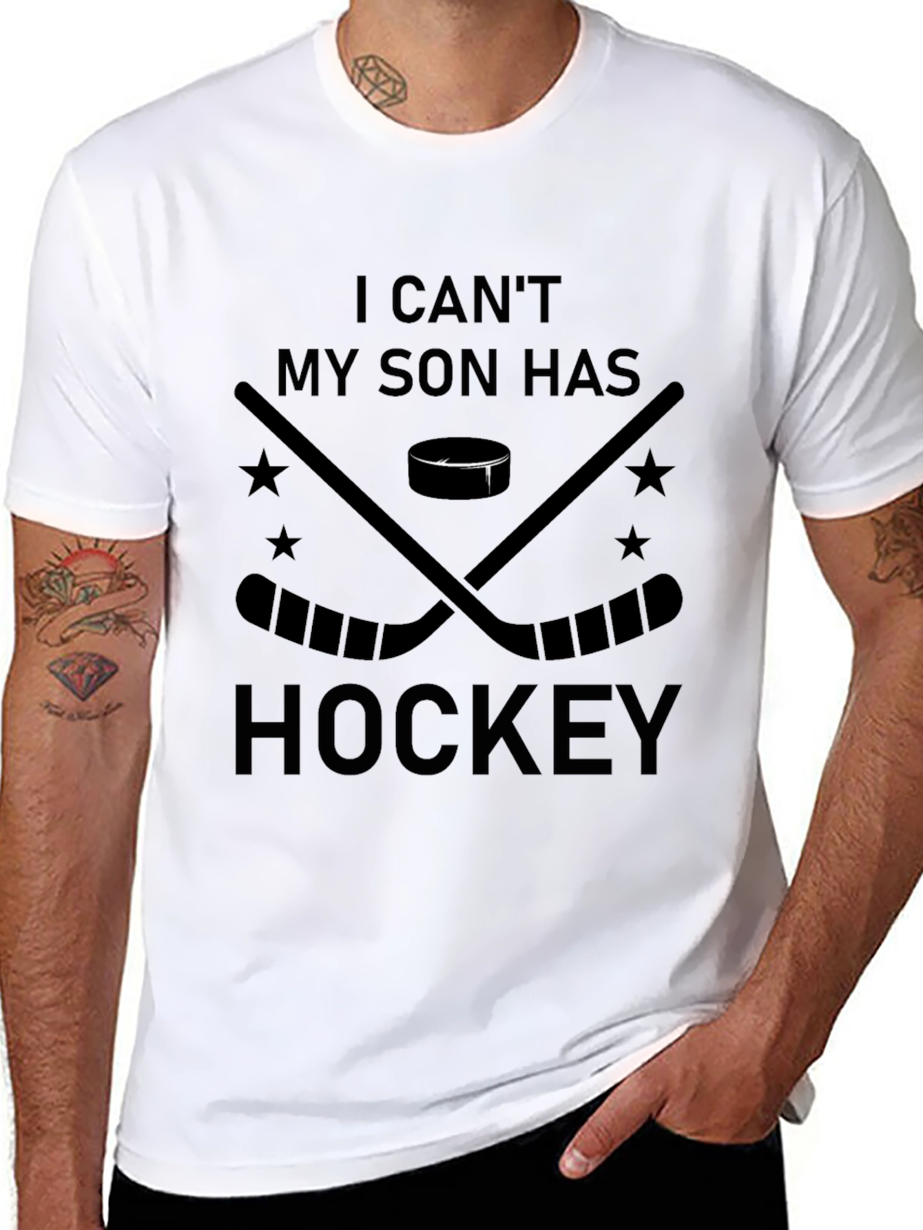 Black Hockey Son T-Shirt - Game Day Dad Tee view 8