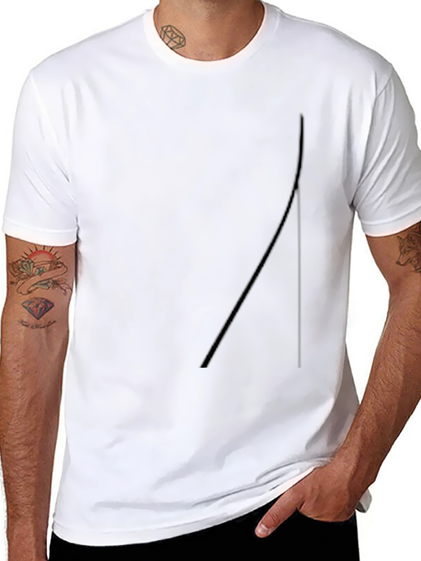Black Men's Black Casual T-Shirt view 8