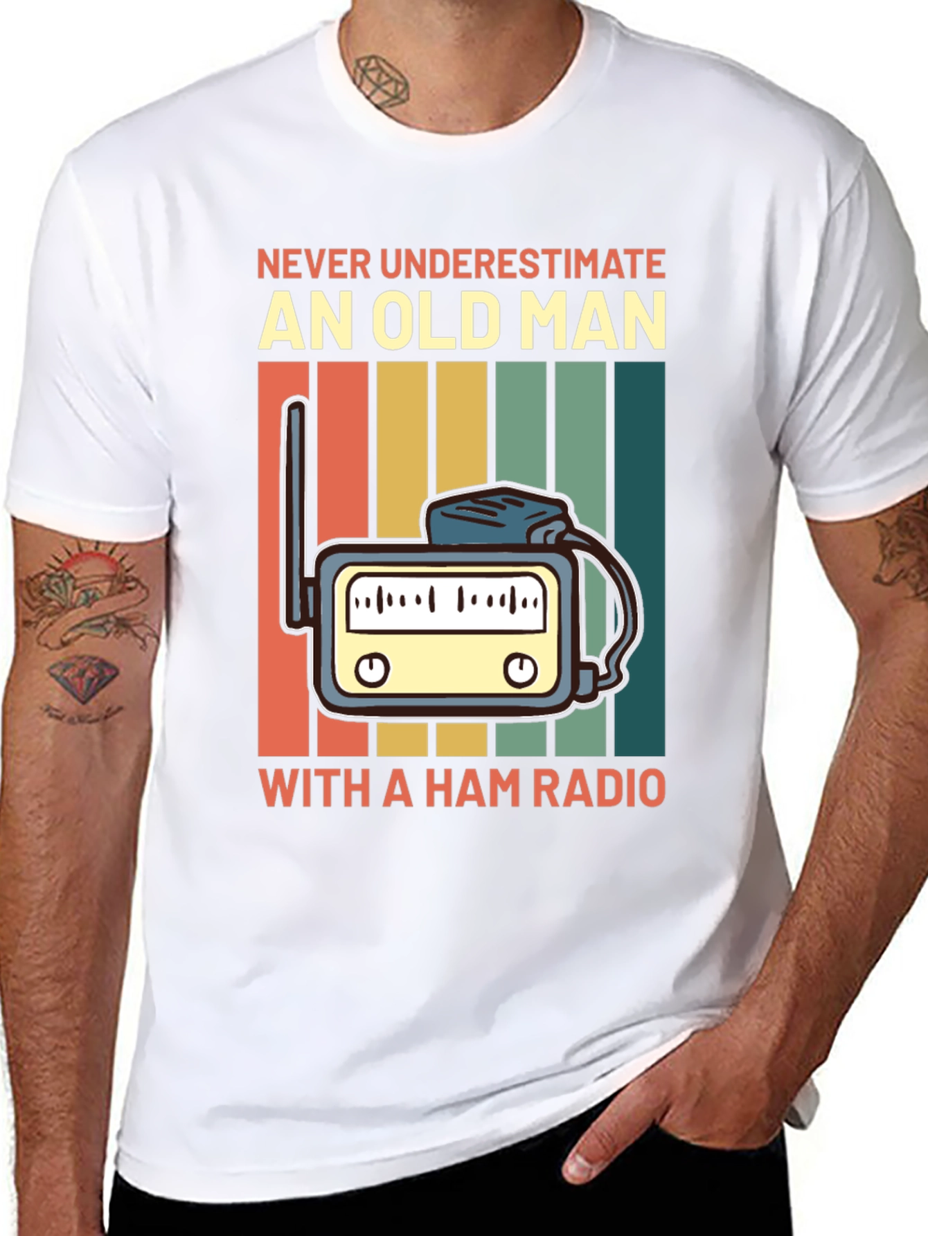 Black Ham Radio Old Man T-Shirt - Funny Amateur Radio Tee view 8
