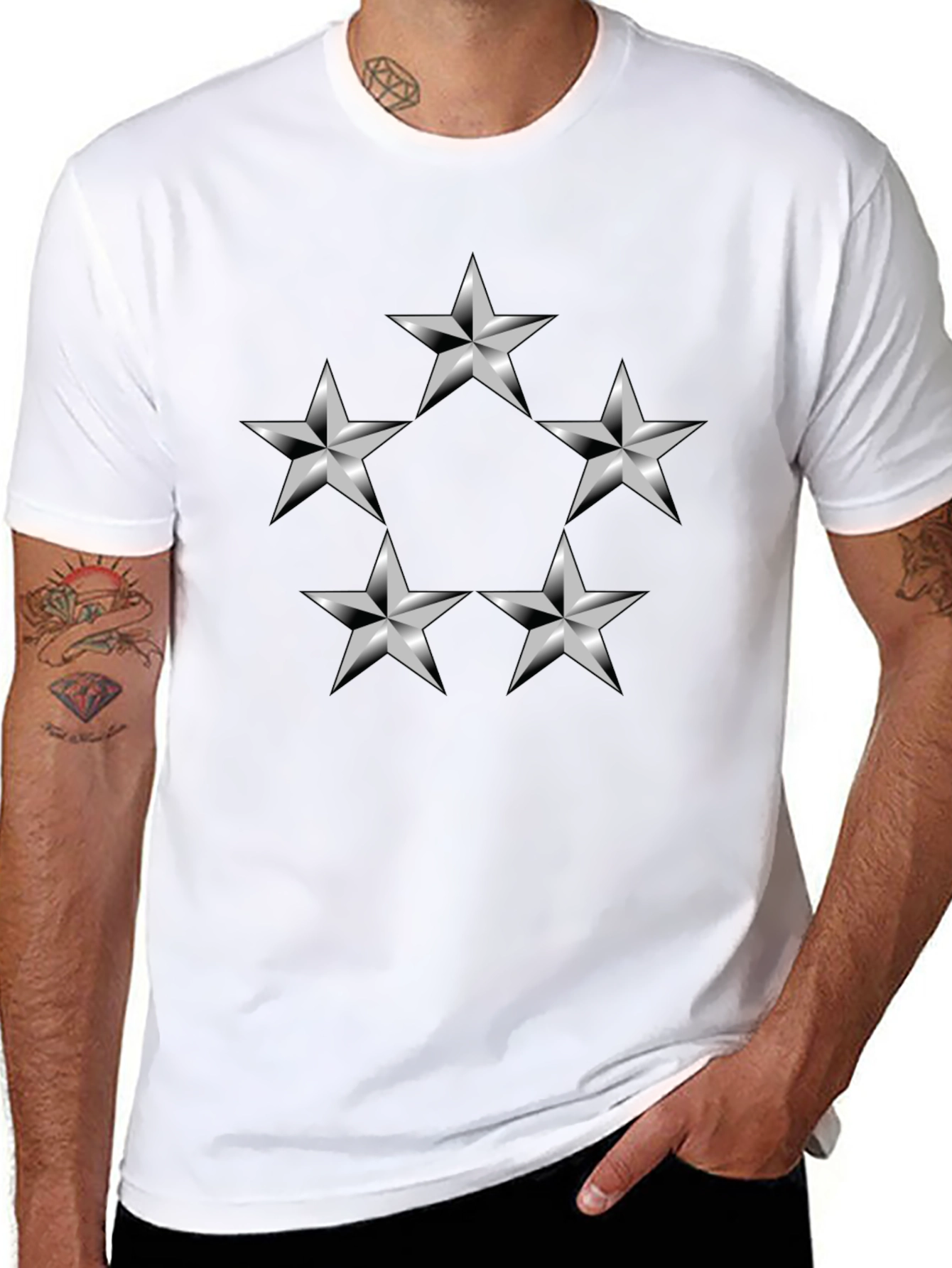 Black Star Circle Graphic T-Shirt - Modern Design view 8