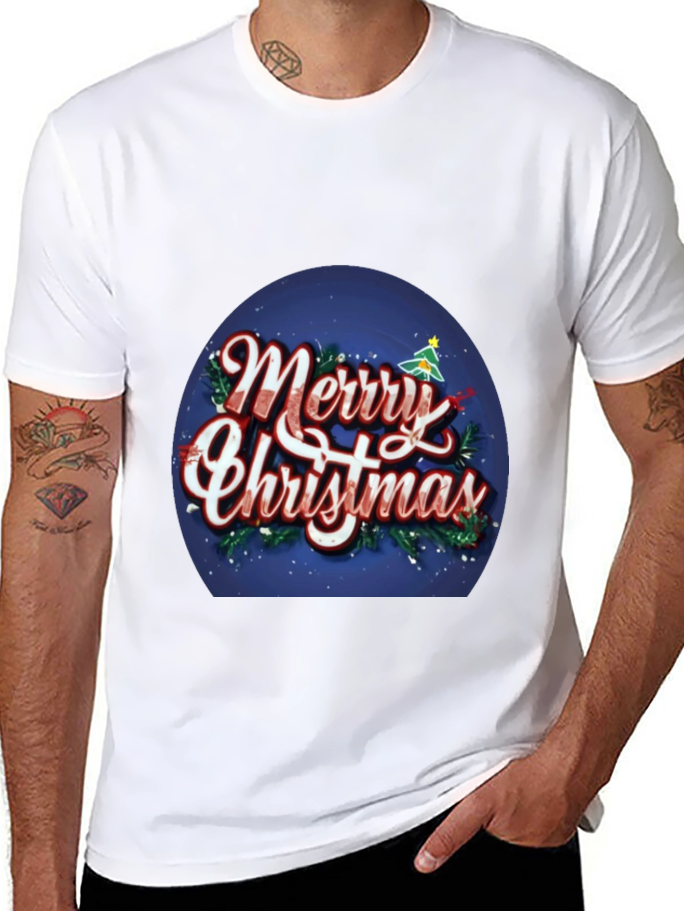 Black Merry Christmas Graphic T-Shirt view 8