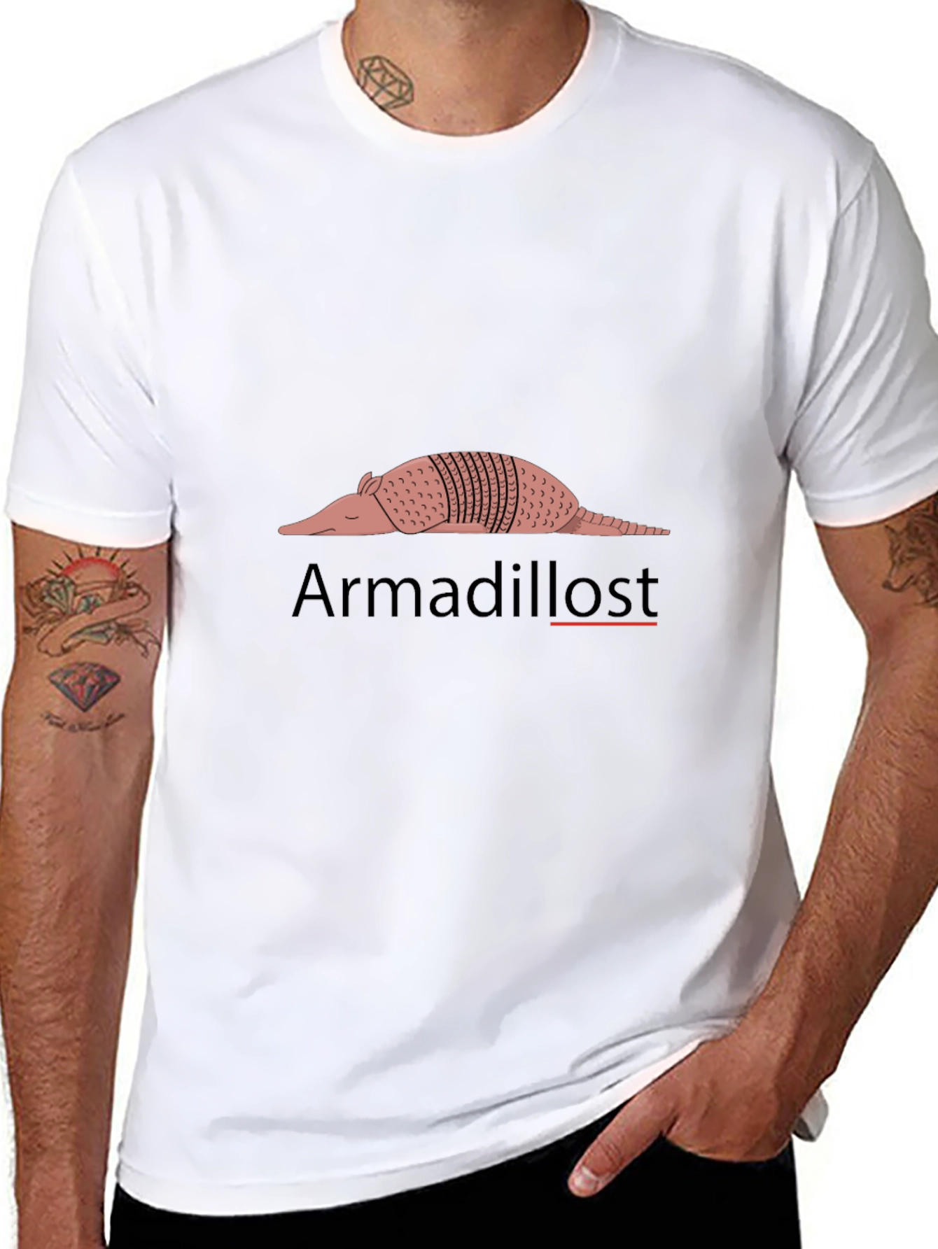 Black Armadillost Black T-Shirt - Funny Armadillo Graphic Tee view 8