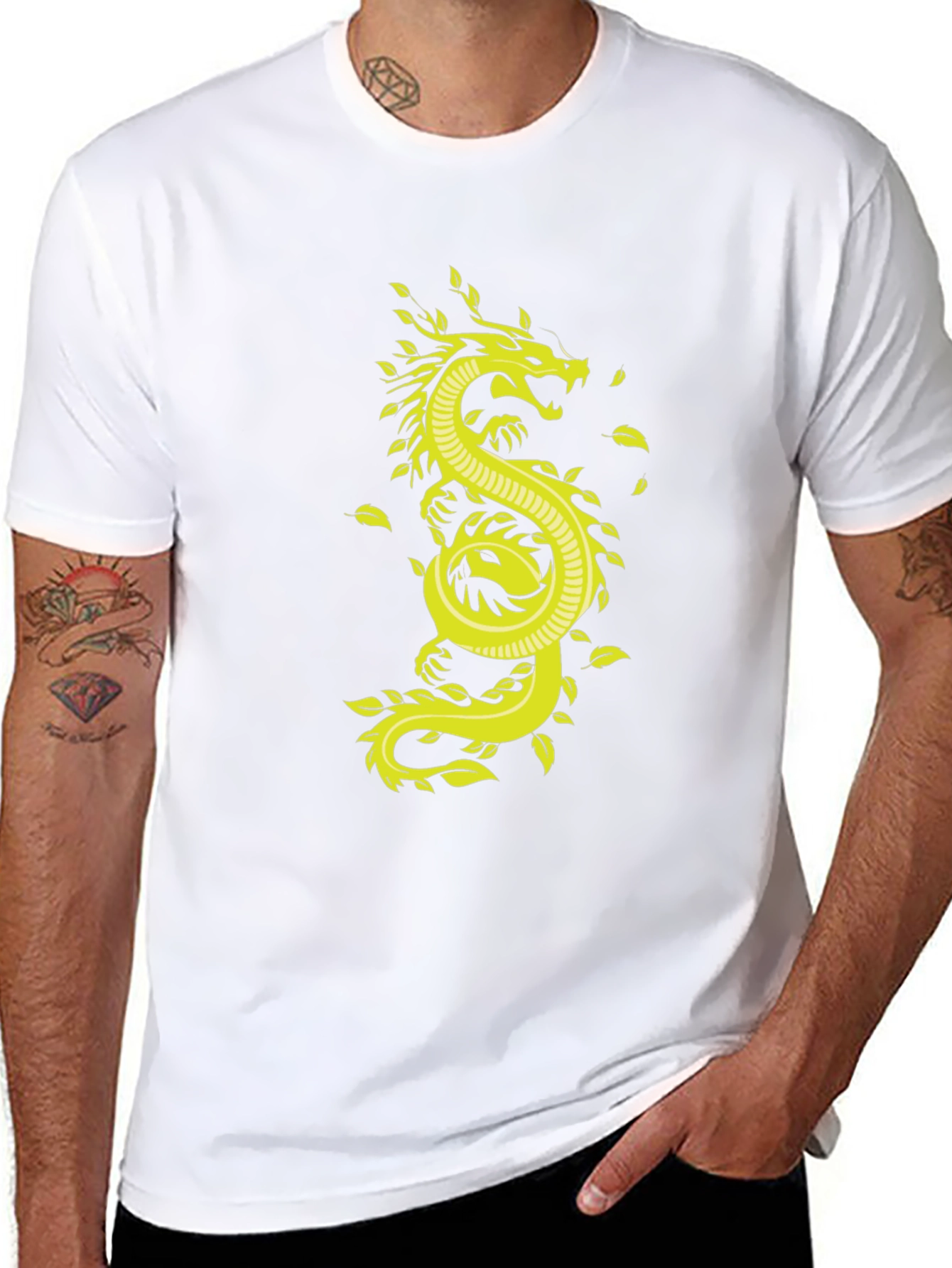 Black Dragon Graphic Tee - Stylish Men's Black T-Shirt view 8