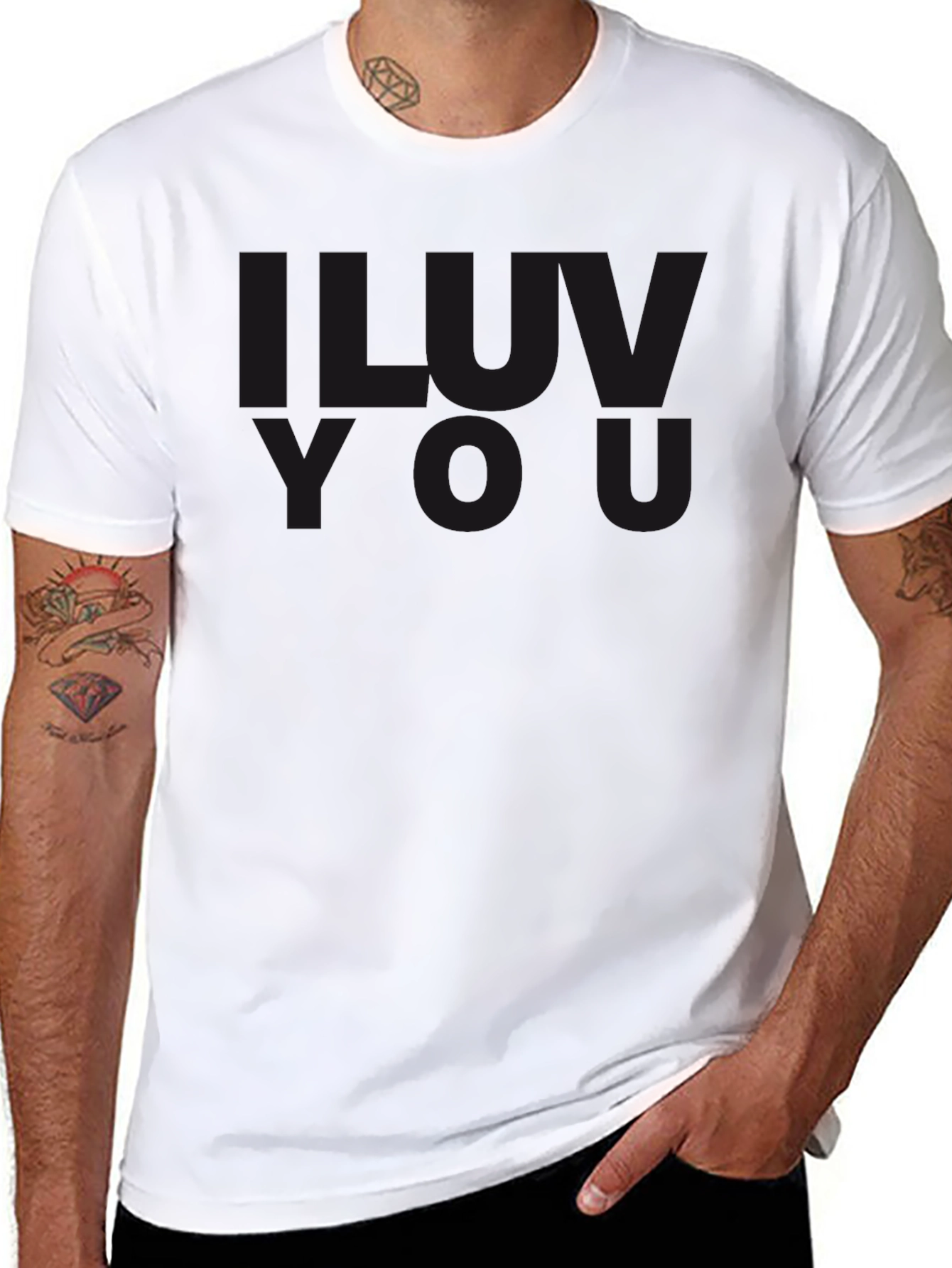 Black LUV U Graphic Tee - Soft Black T-Shirt view 8