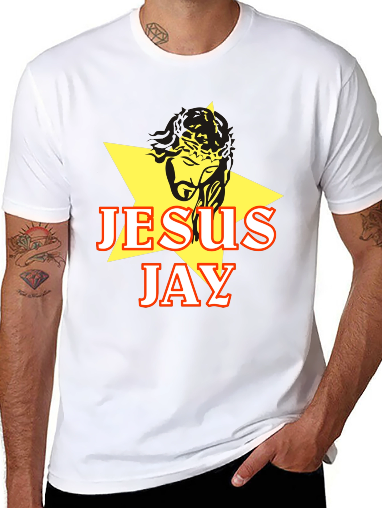 Black Jesus Jay Graphic T-Shirt - Black Cotton Blend view 8
