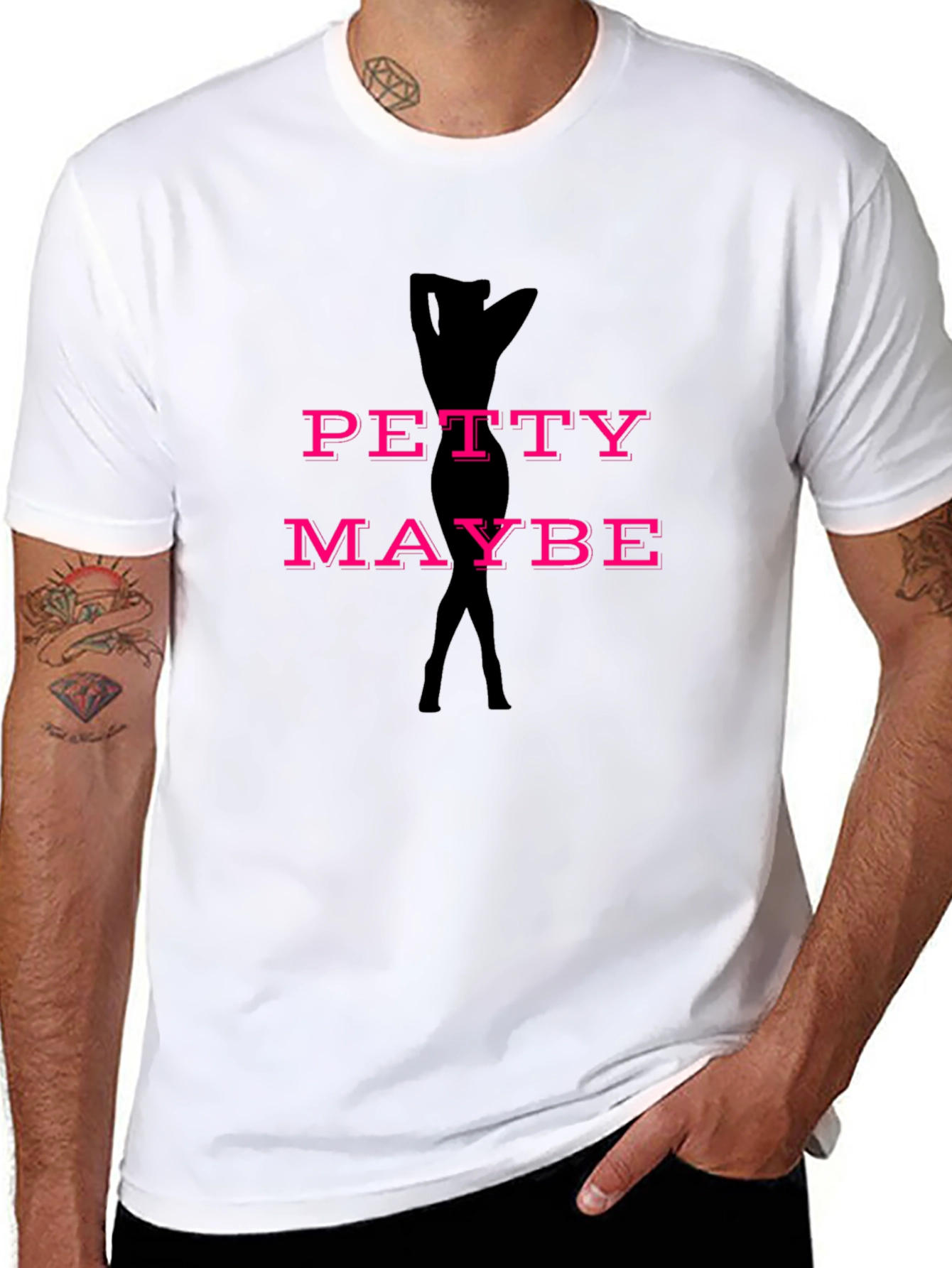 Black Petty Maybe Funny Graphic T-Shirt view 8