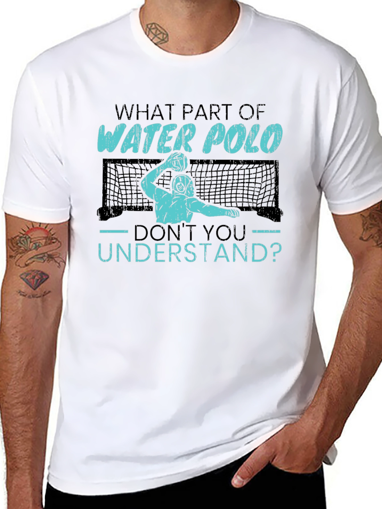 Black Water Polo T-Shirt - Funny Sports Tee view 8