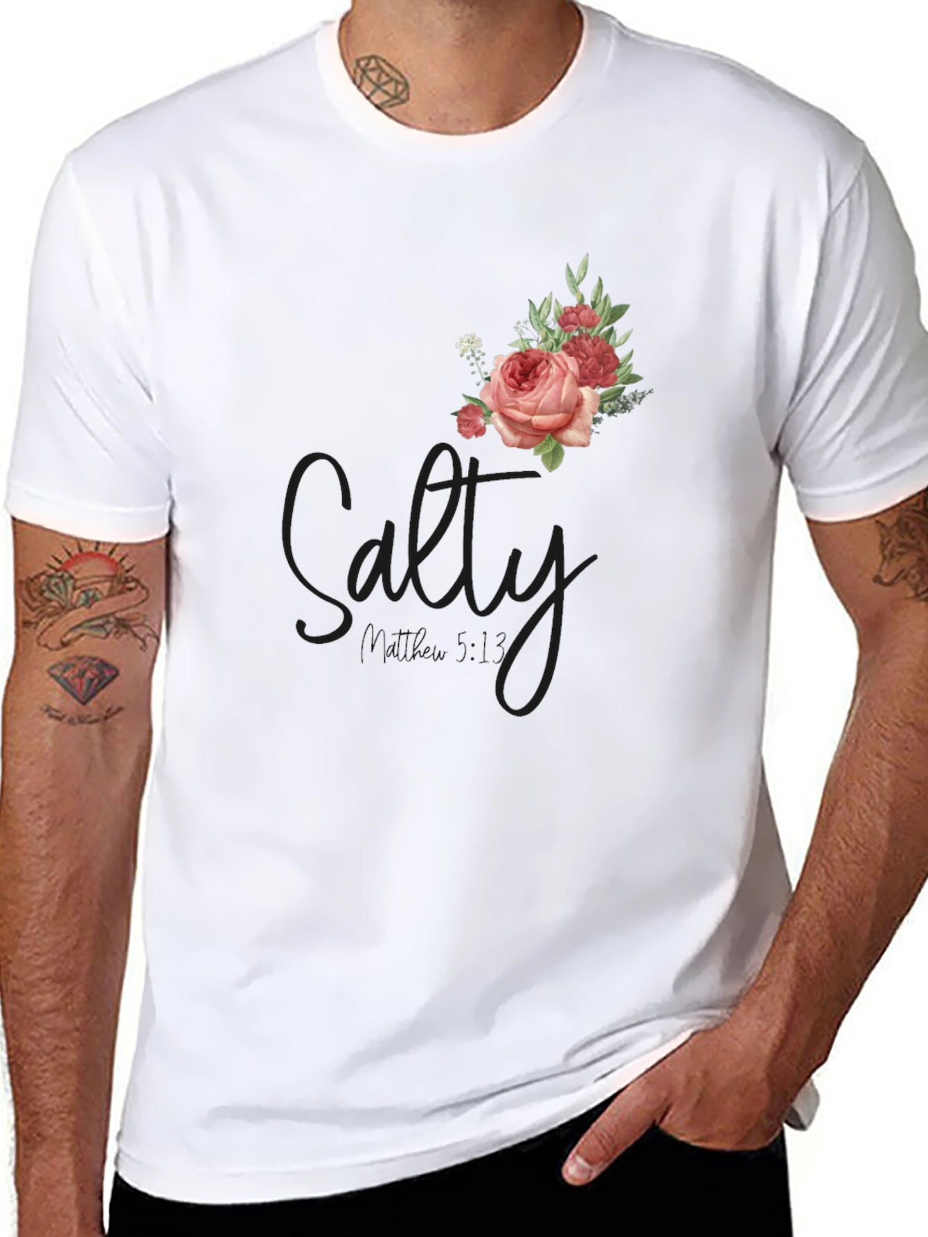 Black Floral Salty Graphic T-Shirt view 8