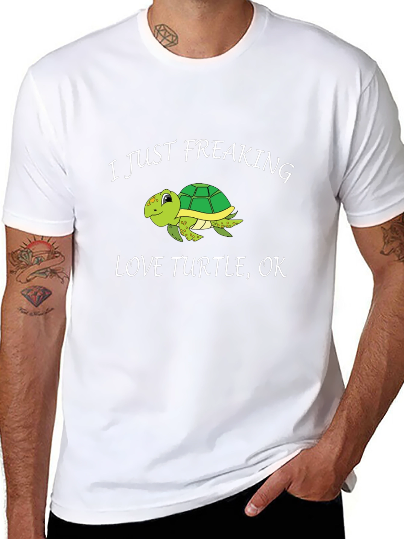 Black I Just Freaking Love Turtles T-Shirt view 8