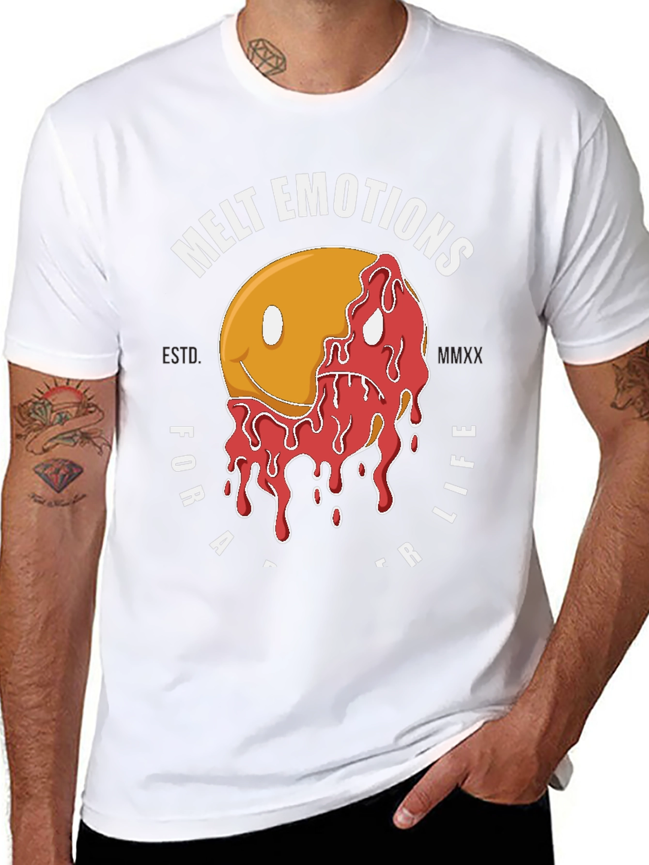 Black Melt Emotions Graphic T-Shirt - Black Cotton Tee view 8