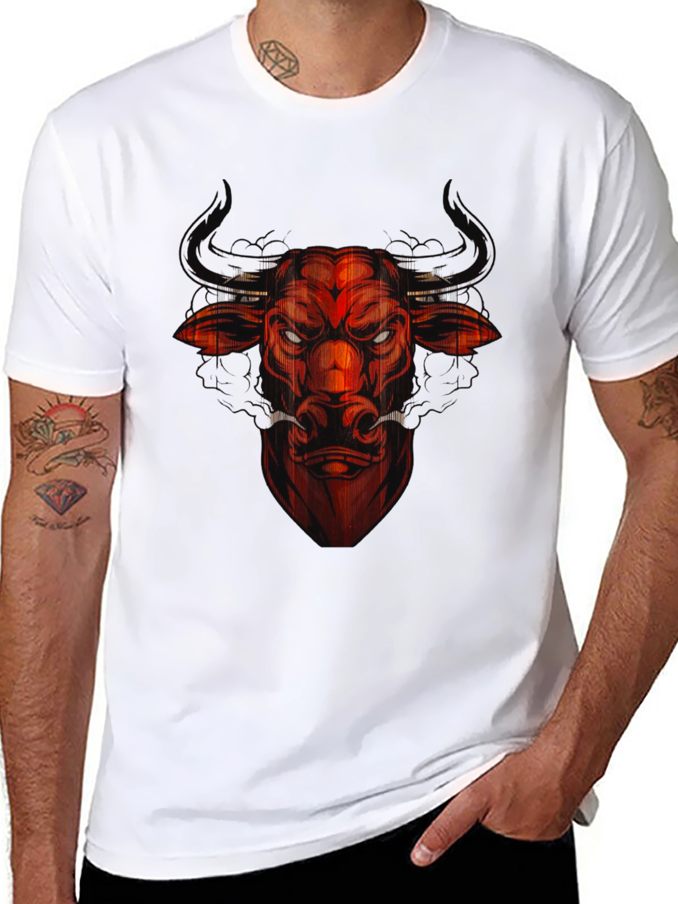 Black Red Bull Graphic Tee - Men's Black T-Shirt view 8