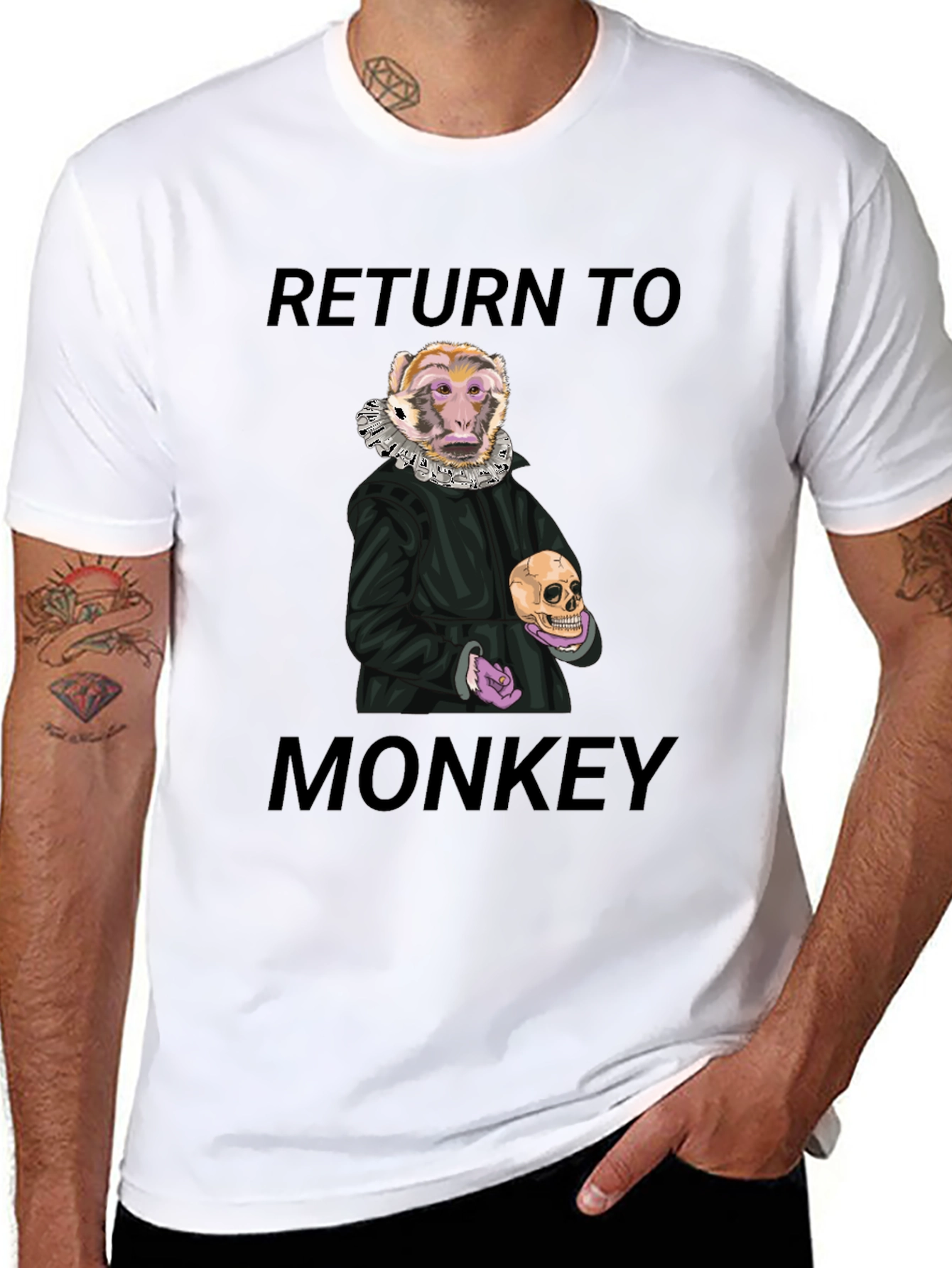 Black Return to Monkey Graphic T-Shirt - Black view 8