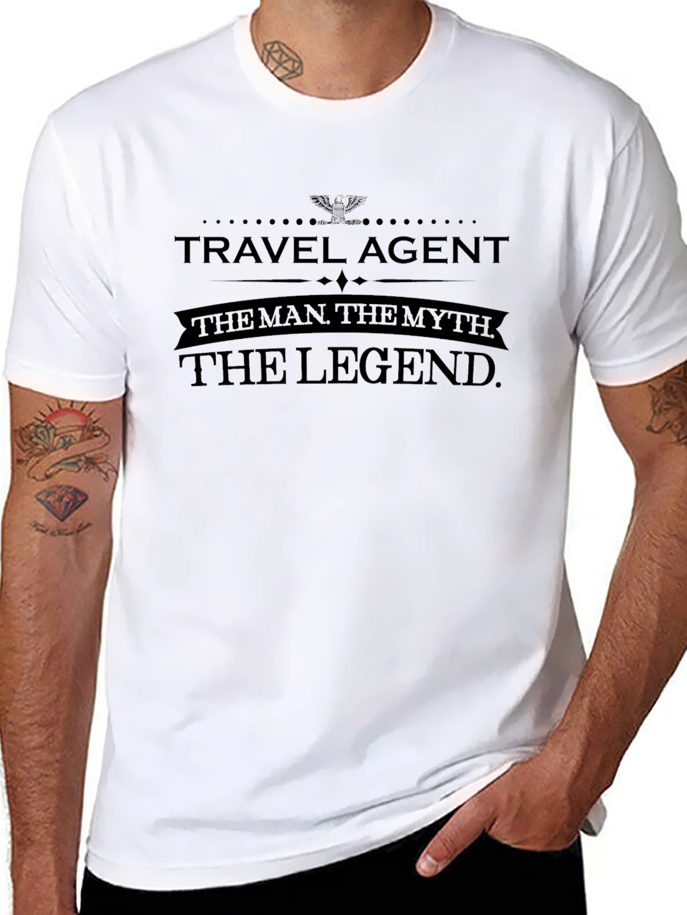 Black Travel Agent The Man The Myth The Legend T-Shirt view 8
