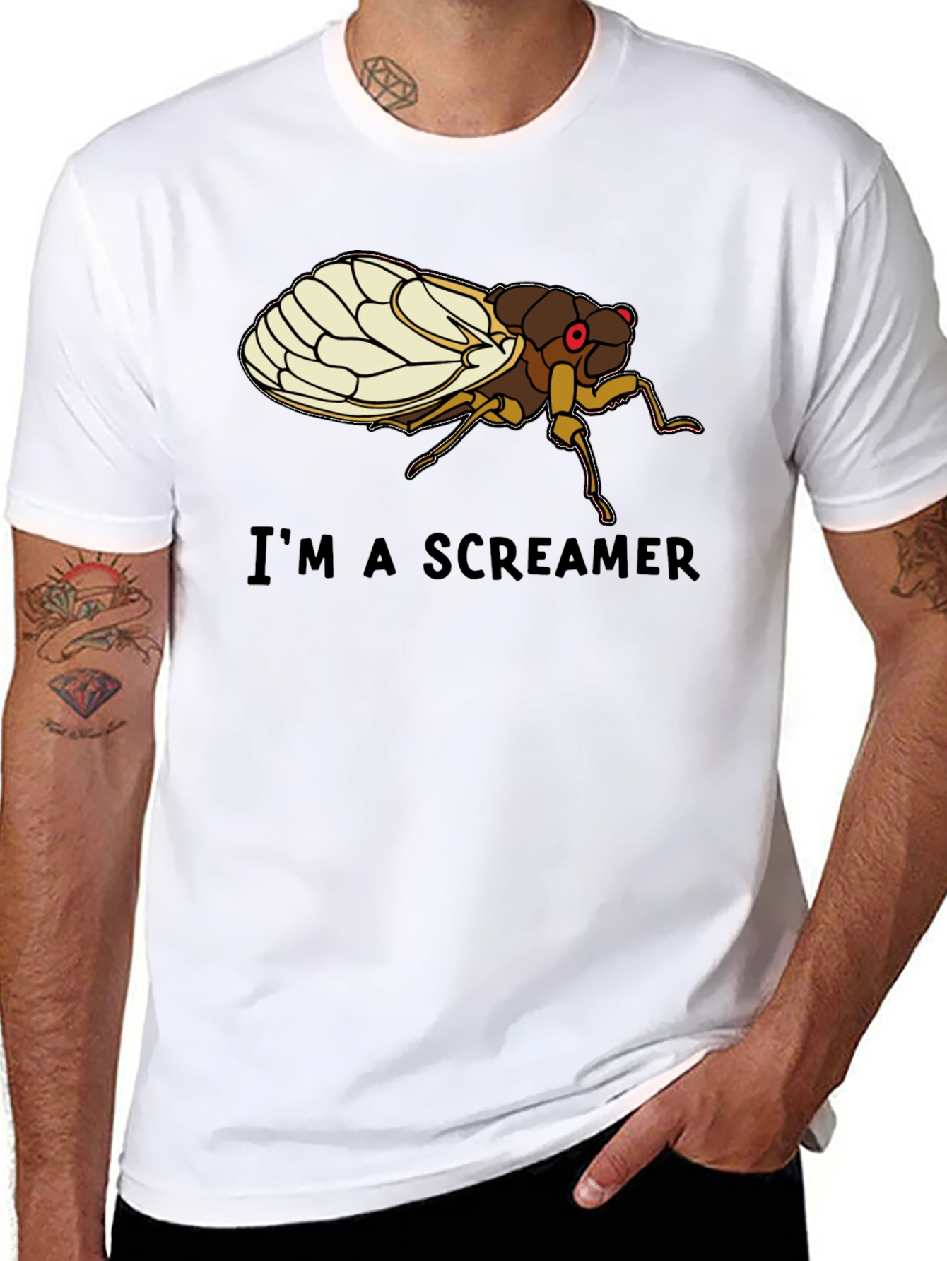 Black I'm a Screamer Cicada T-Shirt view 8