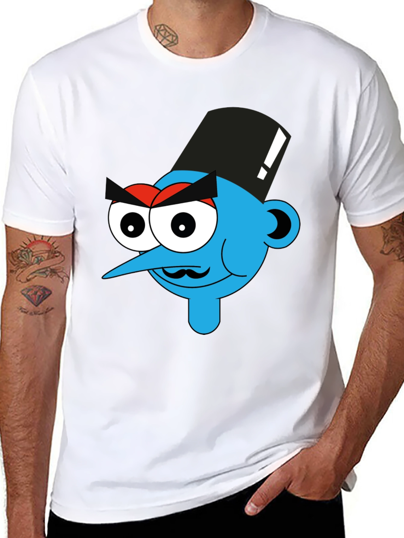 Black Cartoon Character Graphic Black T-Shirt view 8