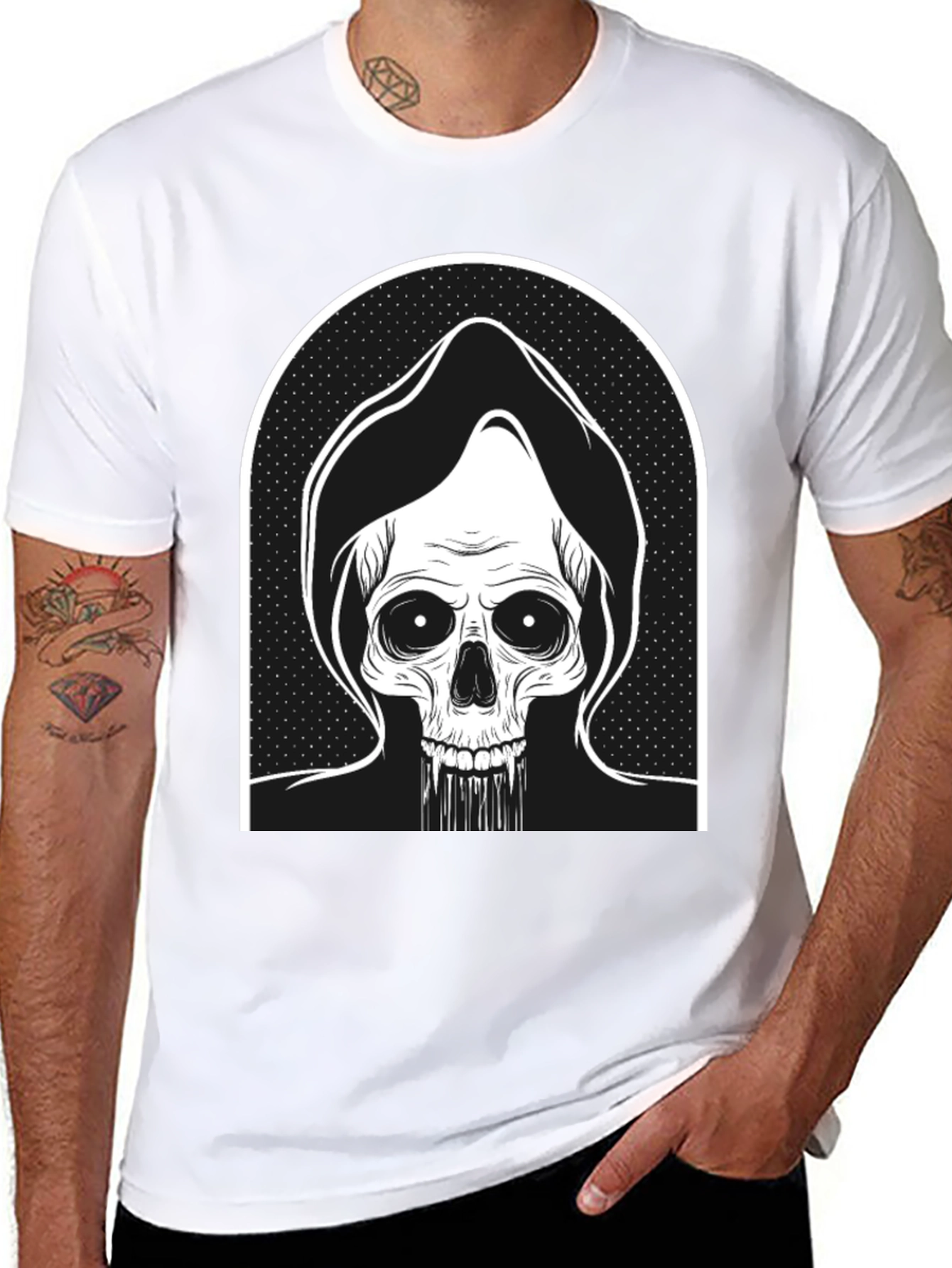 Black Grim Reaper Graphic Tee - Black view 8