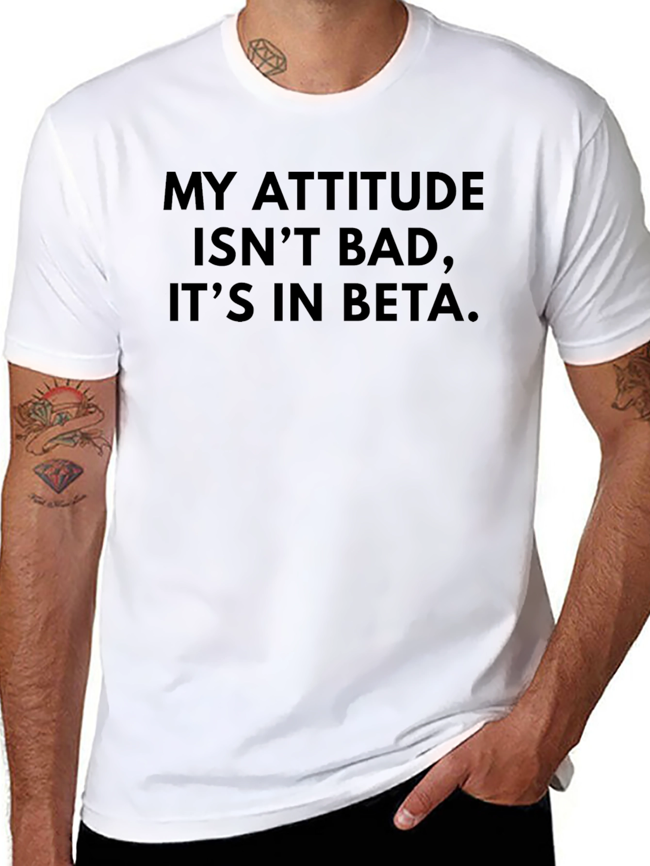 Black My Attitude is in Beta - Novelty T-Shirt view 8