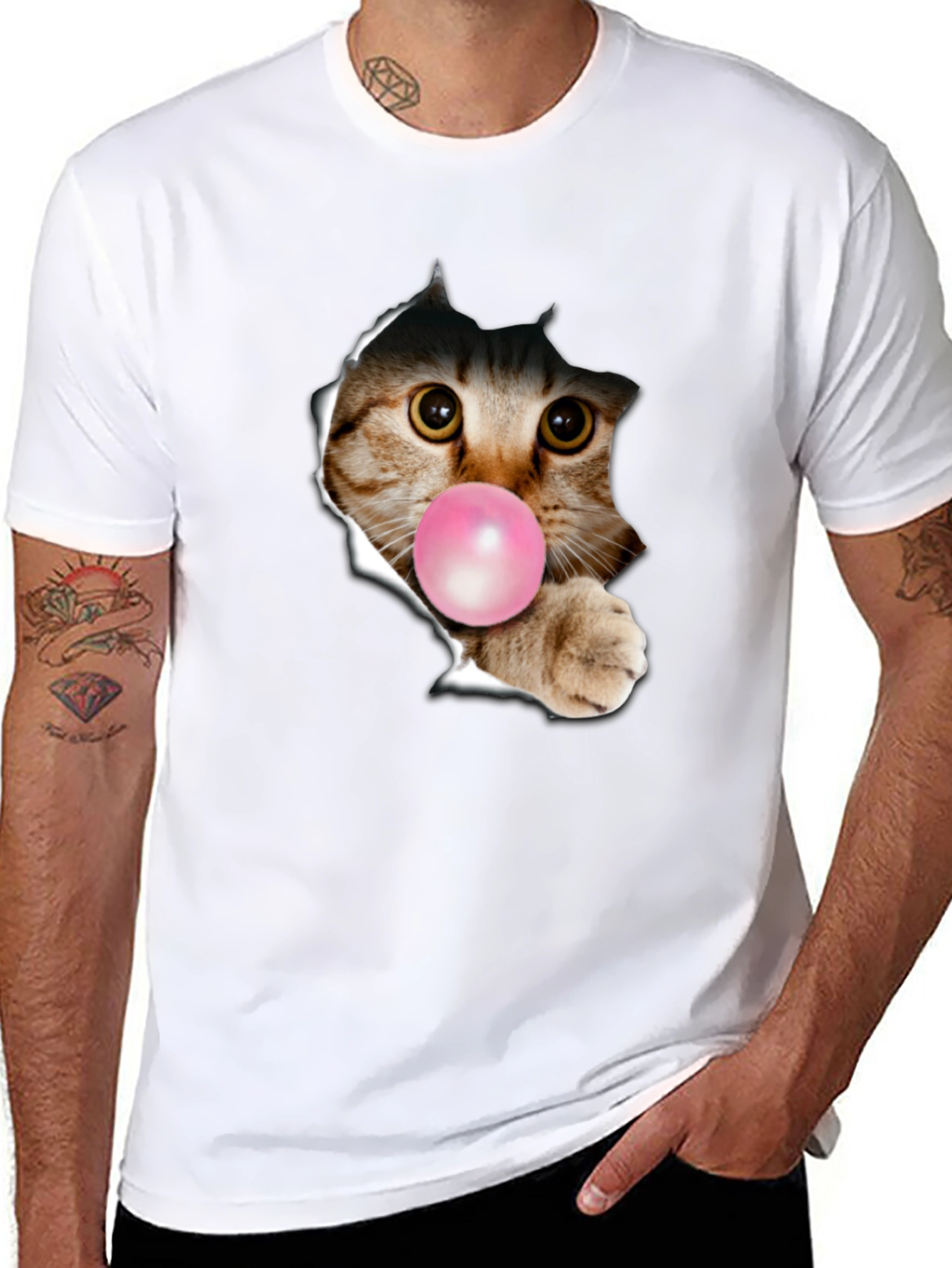 Black Cat Bubble Gum T-Shirt view 8
