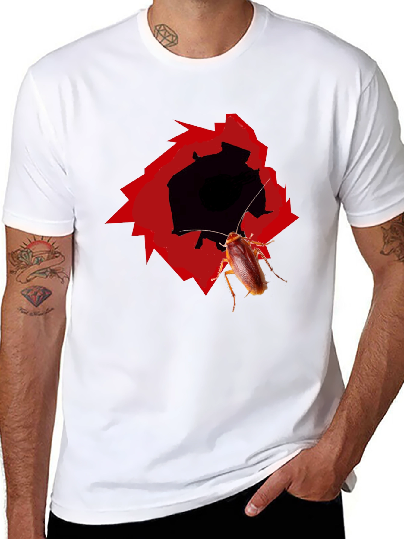 Black Novelty Cockroach Graphic T-Shirt view 8