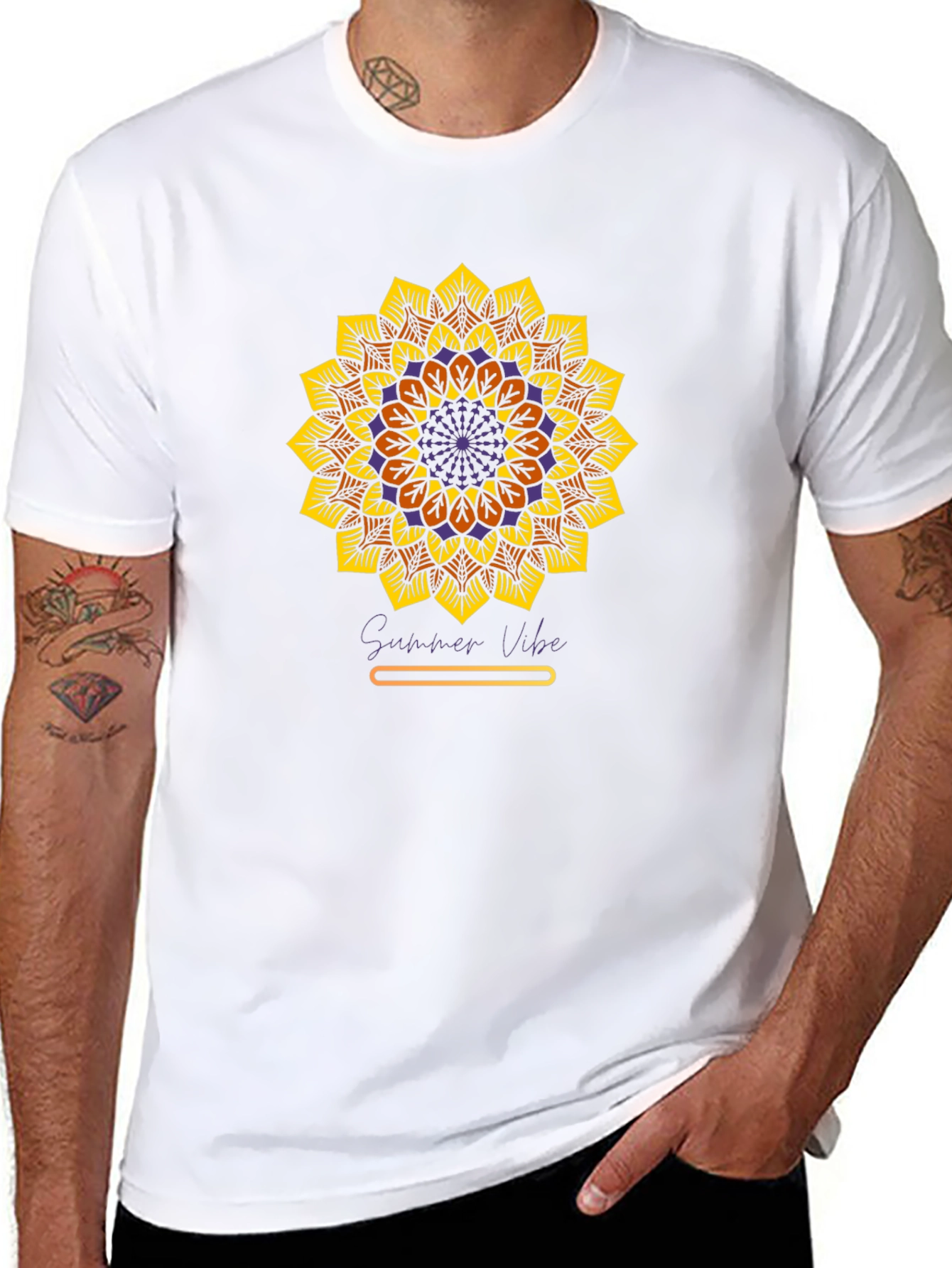 Black Sunflower Mandala Graphic Tee - Summer Vibe view 8