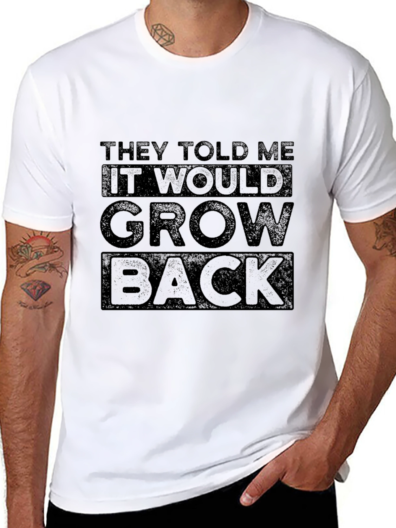 Black They Told Me It Would Grow Back Graphic Tee view 8