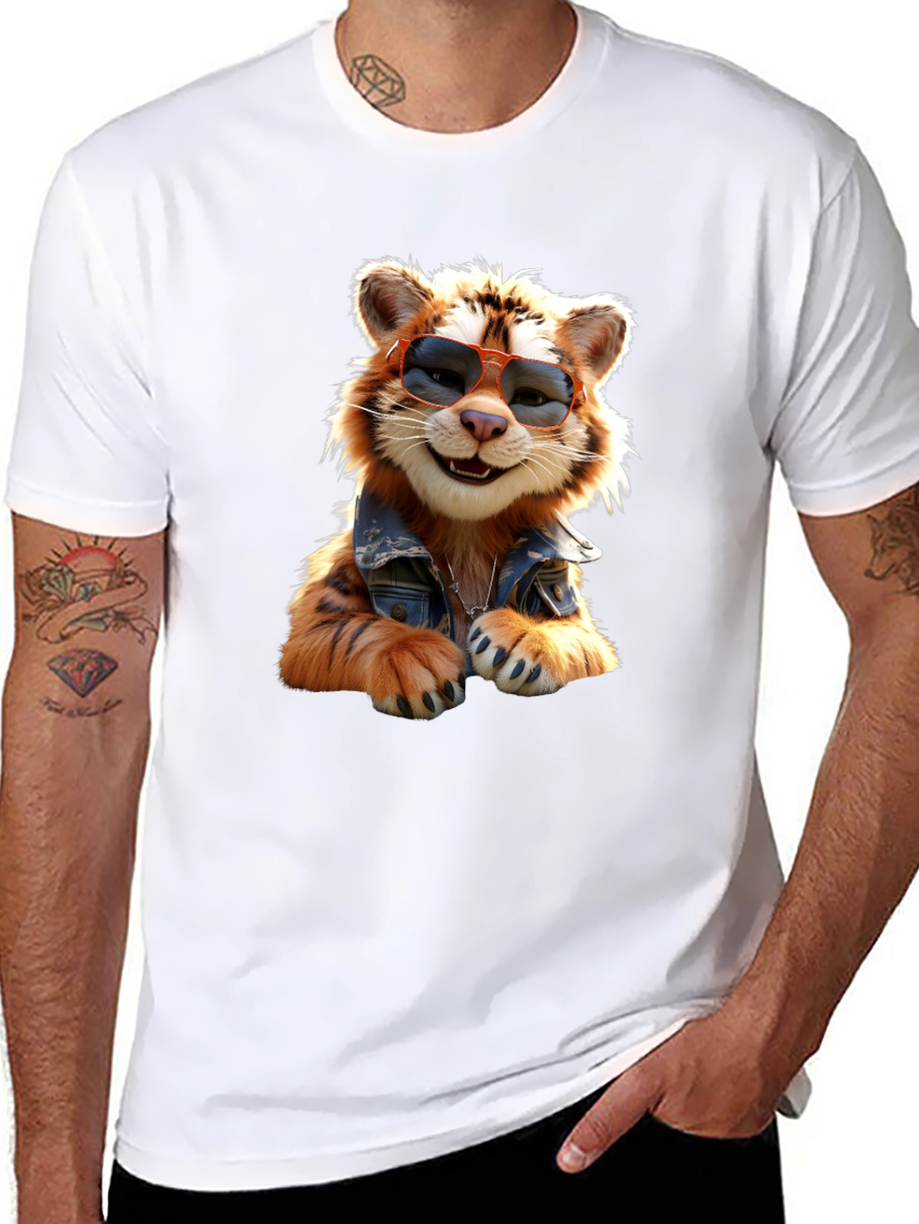Black Cool Cat T-Shirt - Trendy Graphic Tee view 8