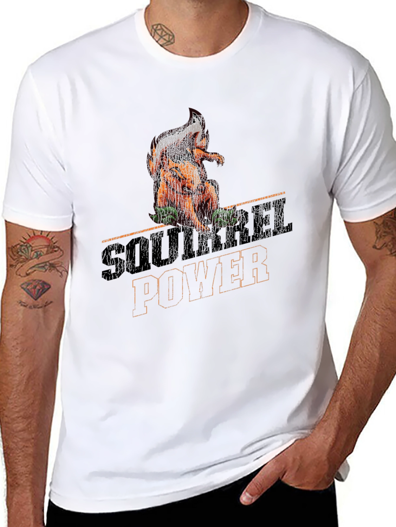Black Squirrel Power Graphic Tee - Black view 8